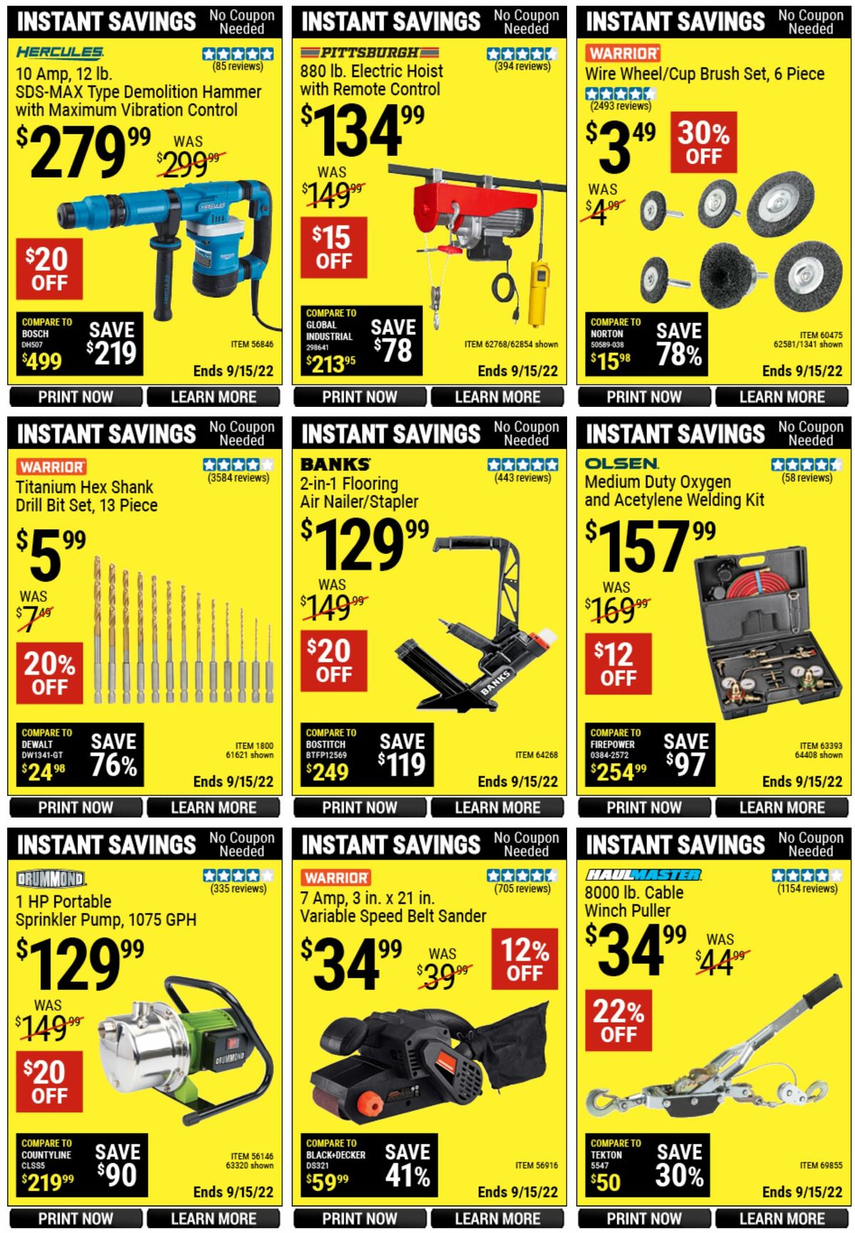 Harbor Freight Tools Weekly Ad from August 22