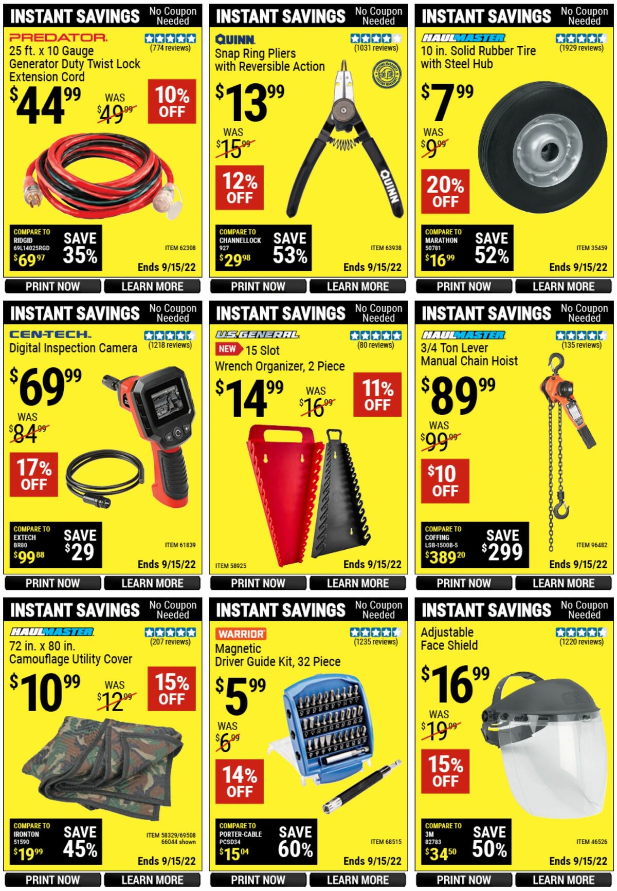 Harbor Freight Tools Weekly Ad from August 22