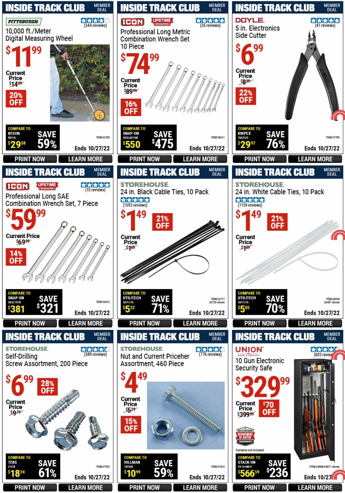 Harbor Freight Tools Inside Track Club Member Deals Weekly Ad from September 29