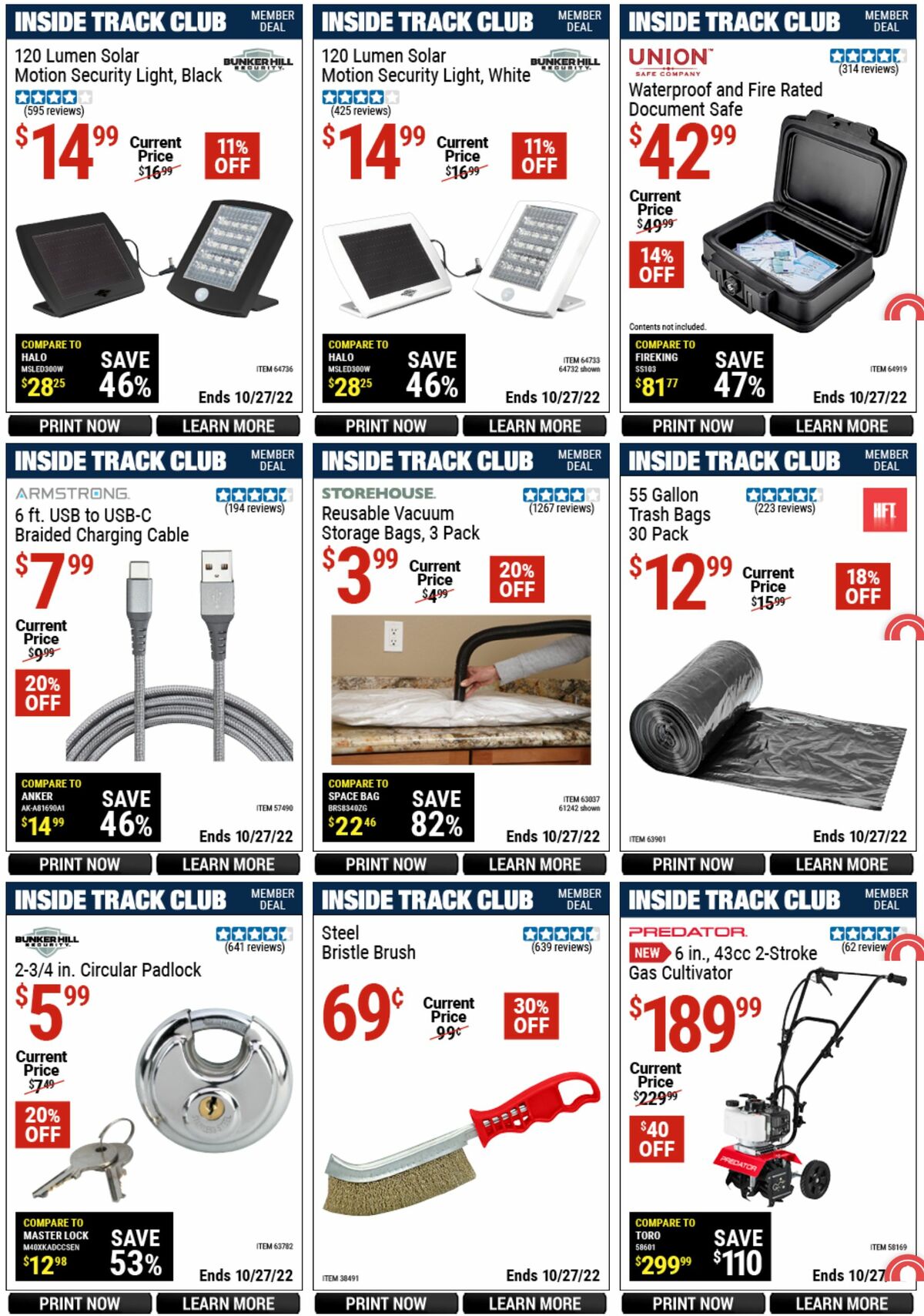 Harbor Freight Tools Inside Track Club Member Deals Weekly Ad from September 29