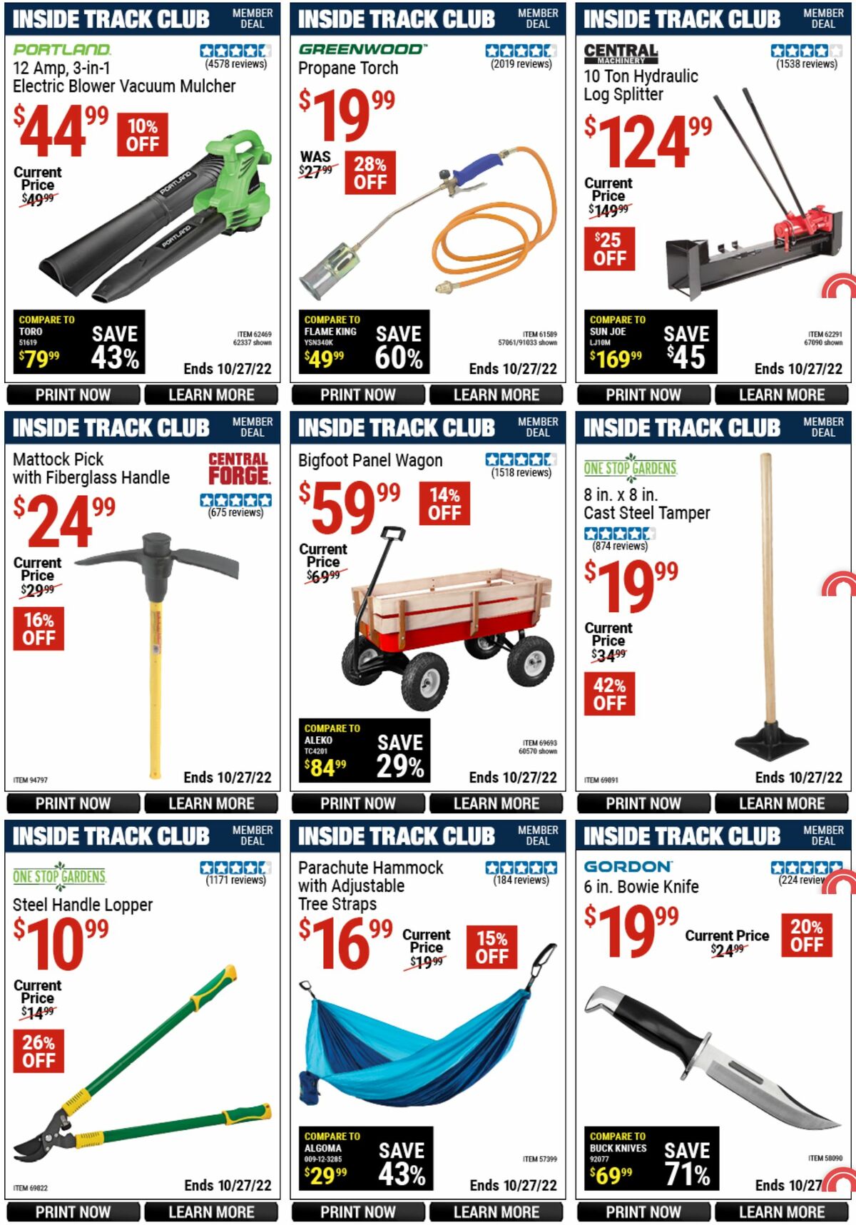 Harbor Freight Tools Inside Track Club Member Deals Weekly Ad from September 29