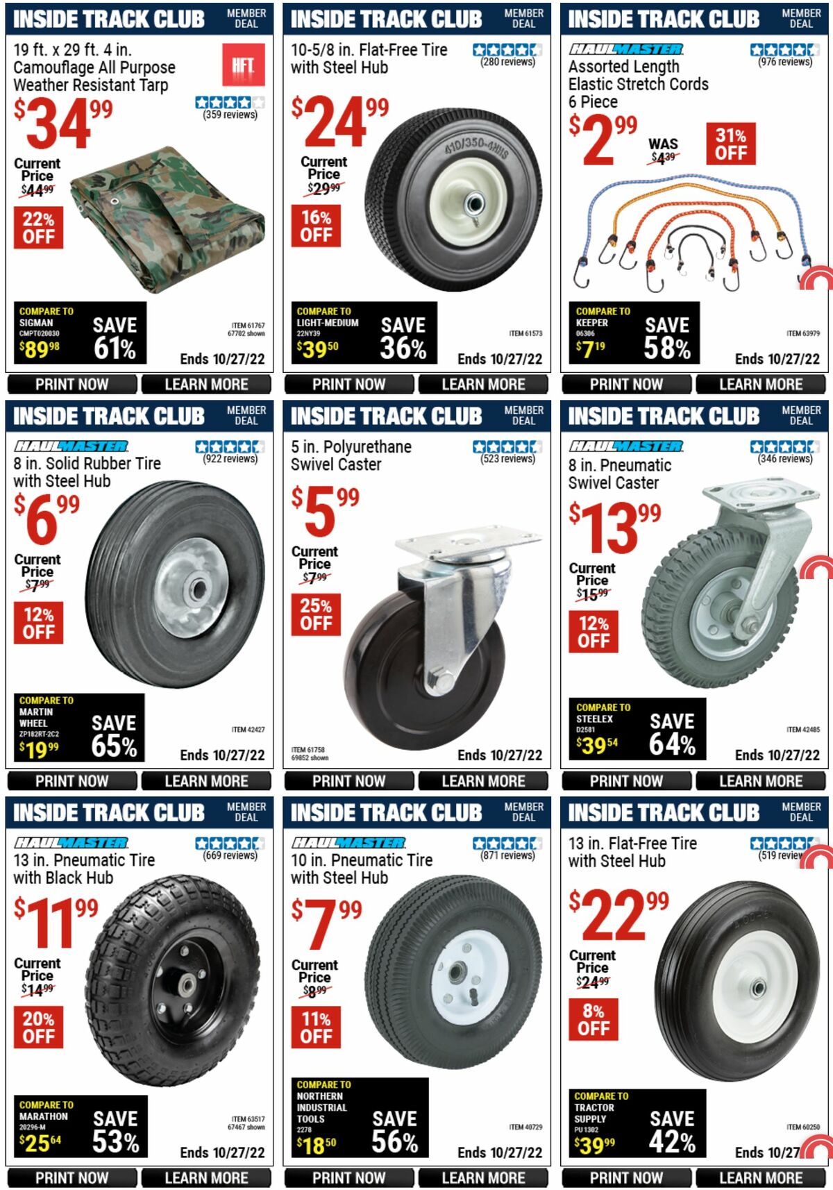 Harbor Freight Tools Inside Track Club Member Deals Weekly Ad from September 29