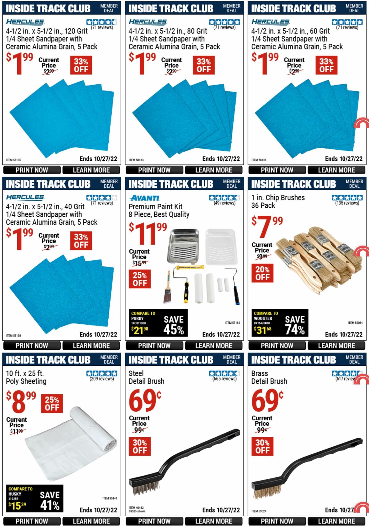 Harbor Freight Tools Inside Track Club Member Deals Weekly Ad from September 29