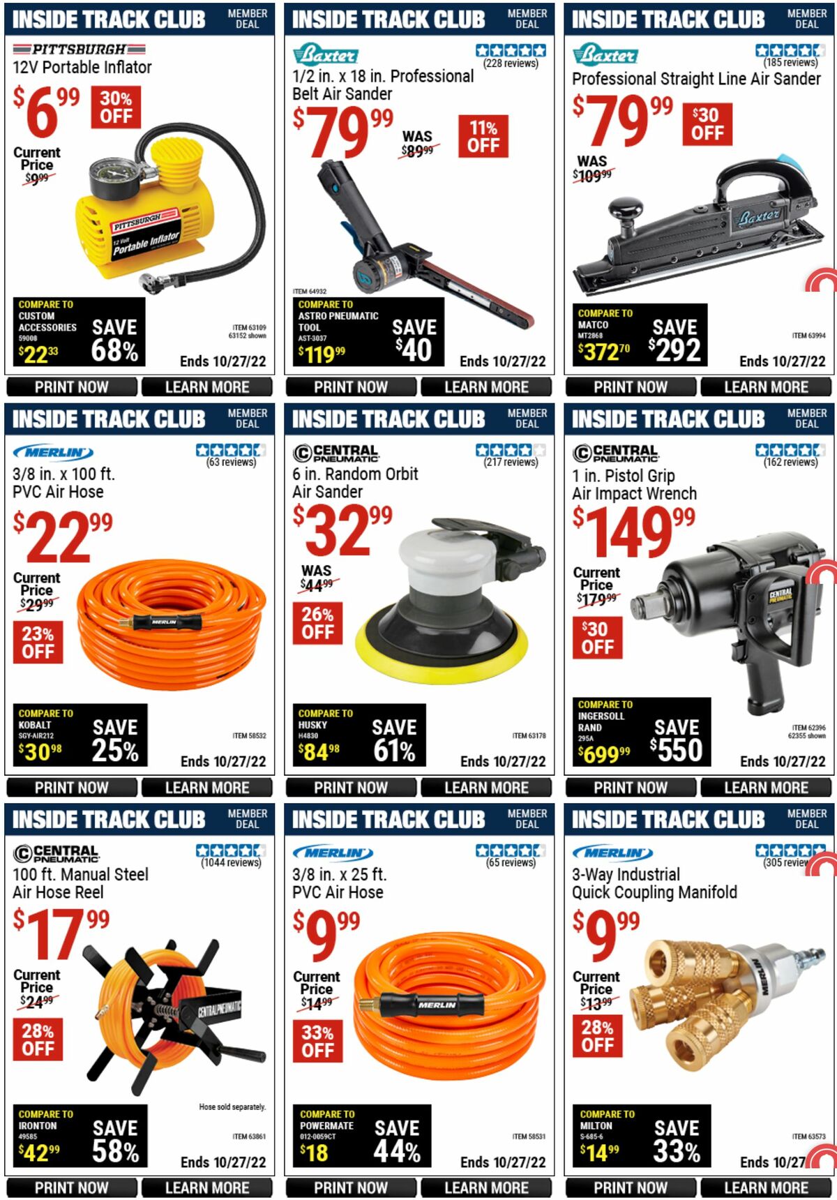 Harbor Freight Tools Inside Track Club Member Deals Weekly Ad from September 29