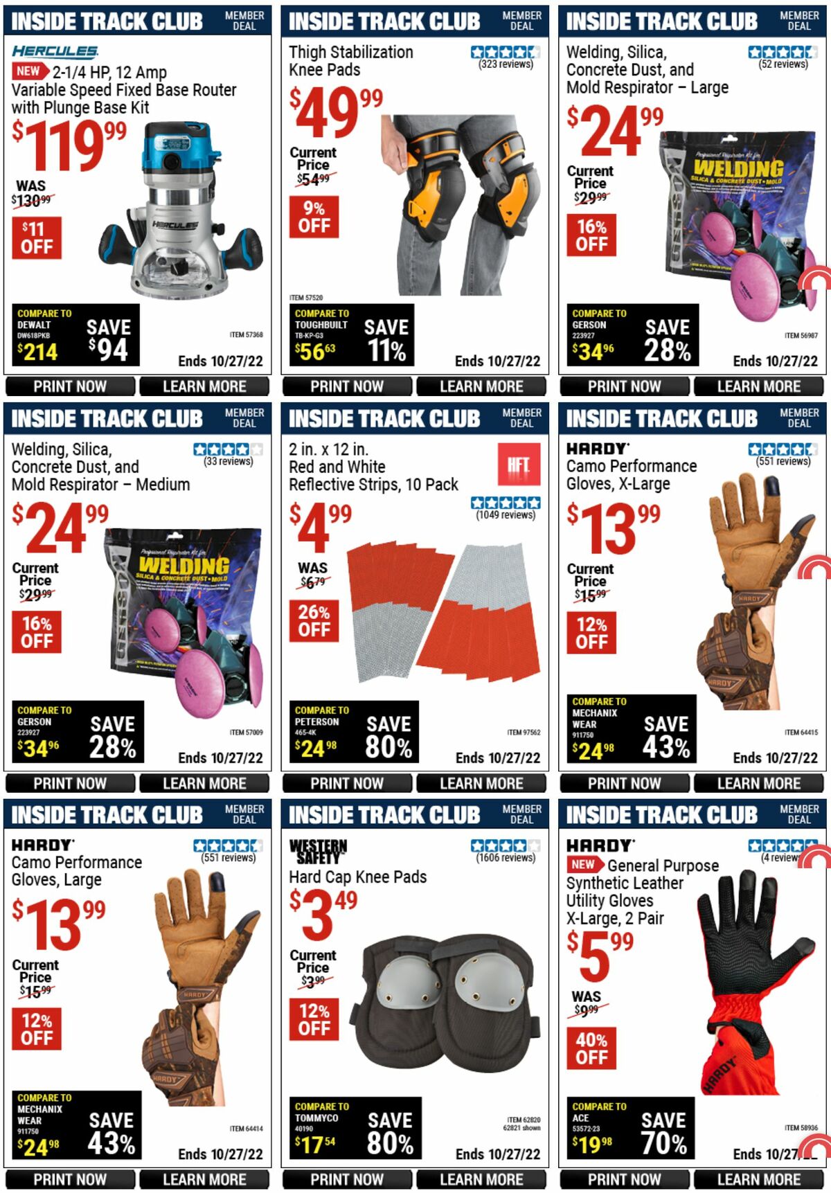 Harbor Freight Tools Inside Track Club Member Deals Weekly Ad from September 29