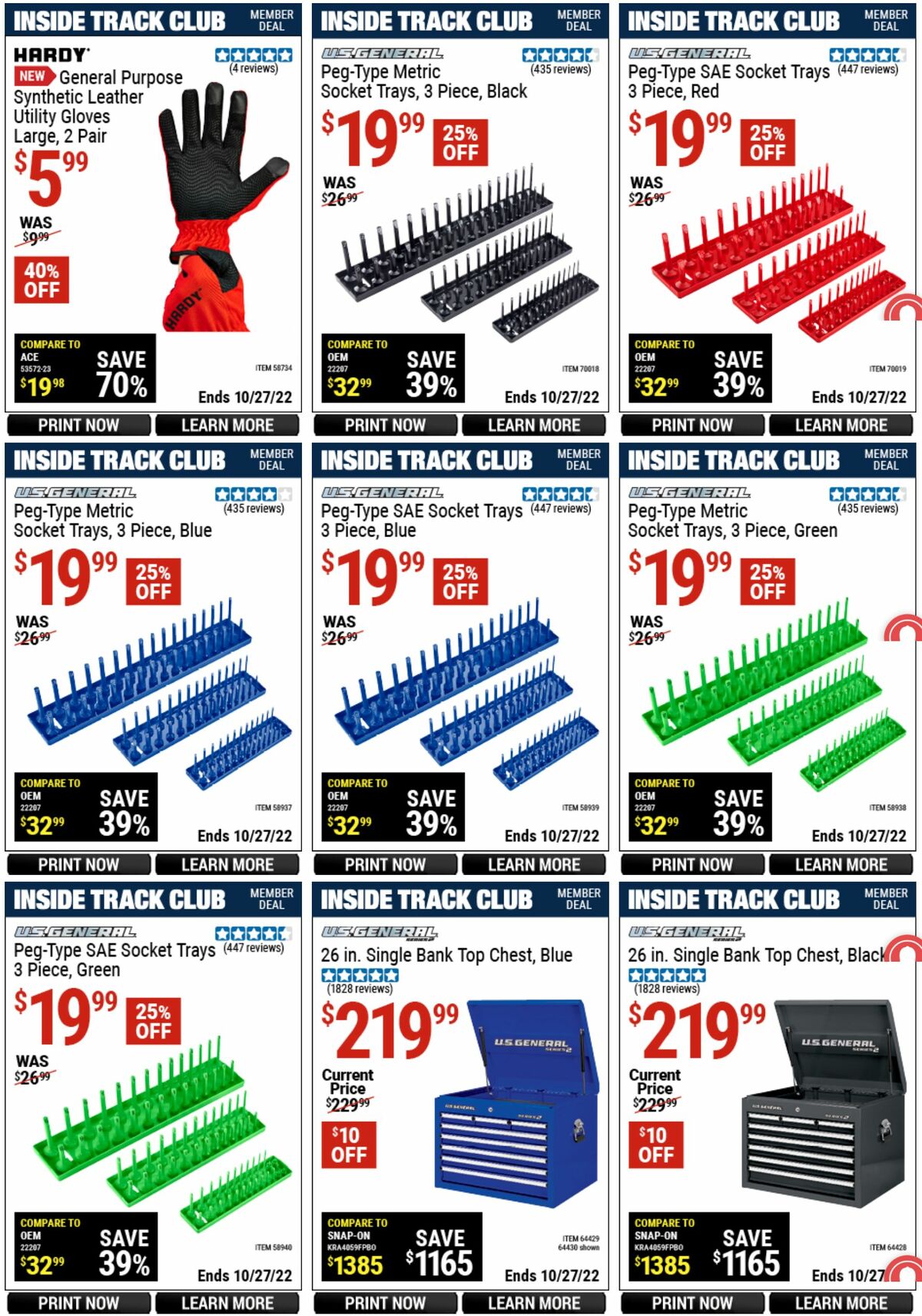 Harbor Freight Tools Inside Track Club Member Deals Weekly Ad from September 29