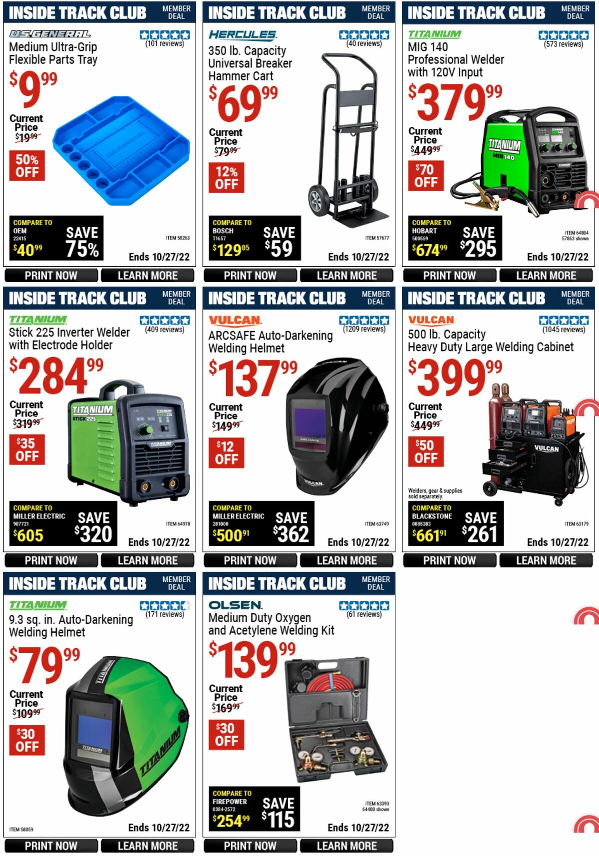 Harbor Freight Tools Inside Track Club Member Deals Weekly Ad from September 29