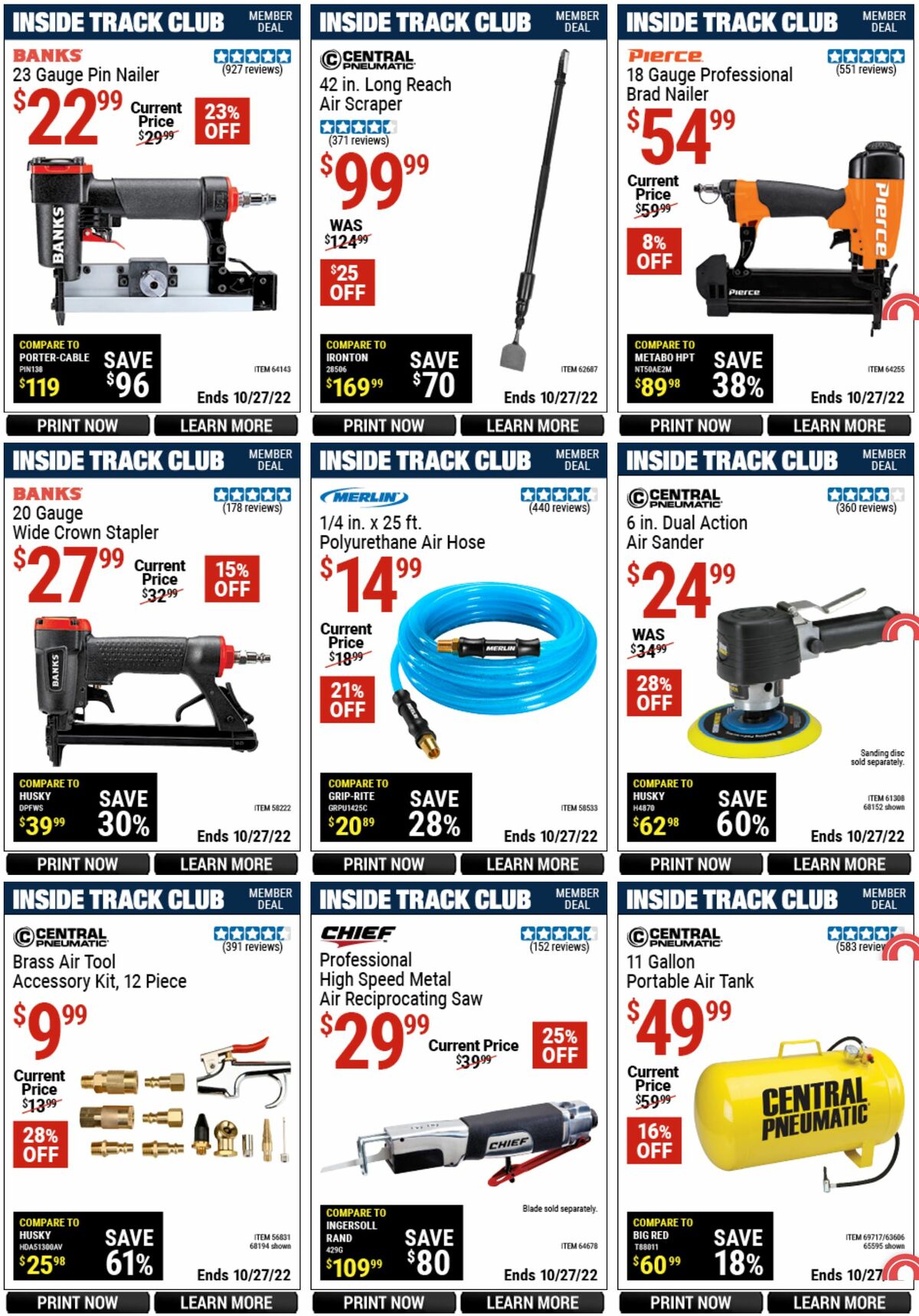 Harbor Freight Tools Inside Track Club Member Deals Weekly Ad from September 29