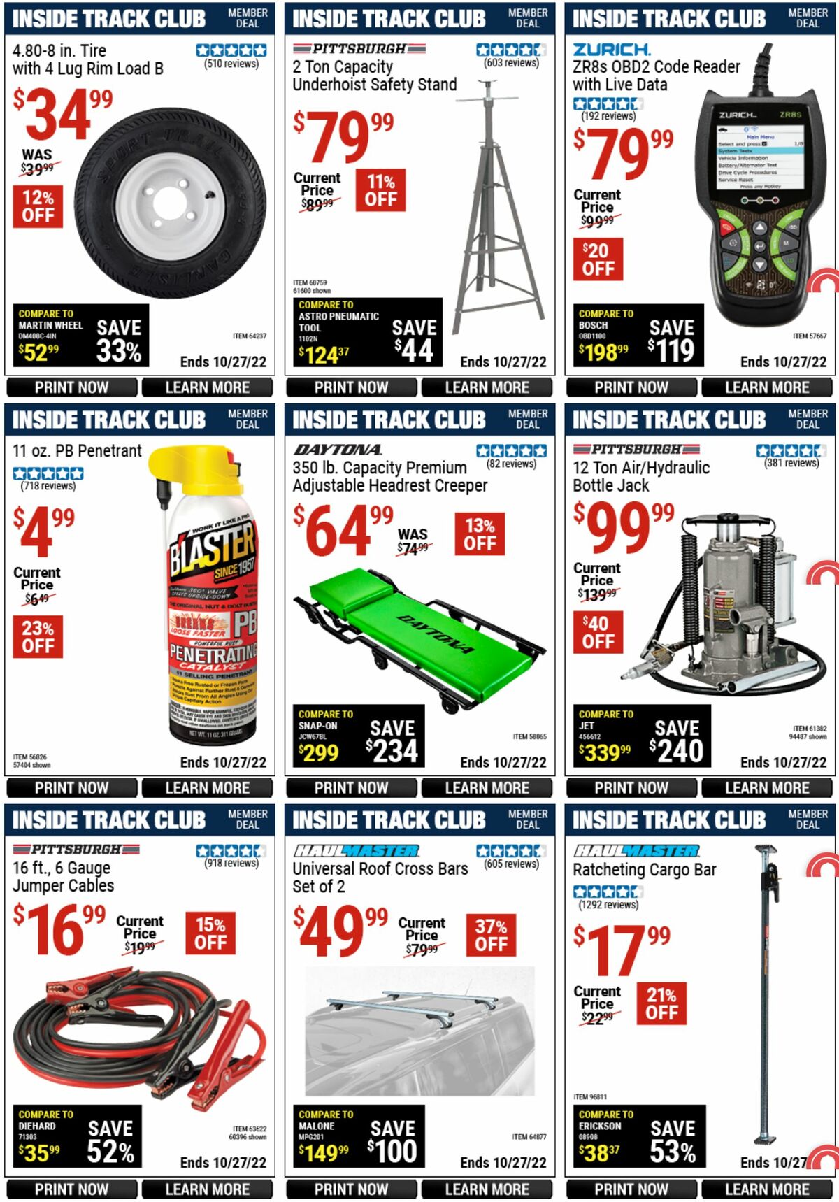 Harbor Freight Tools Inside Track Club Member Deals Weekly Ad from September 29