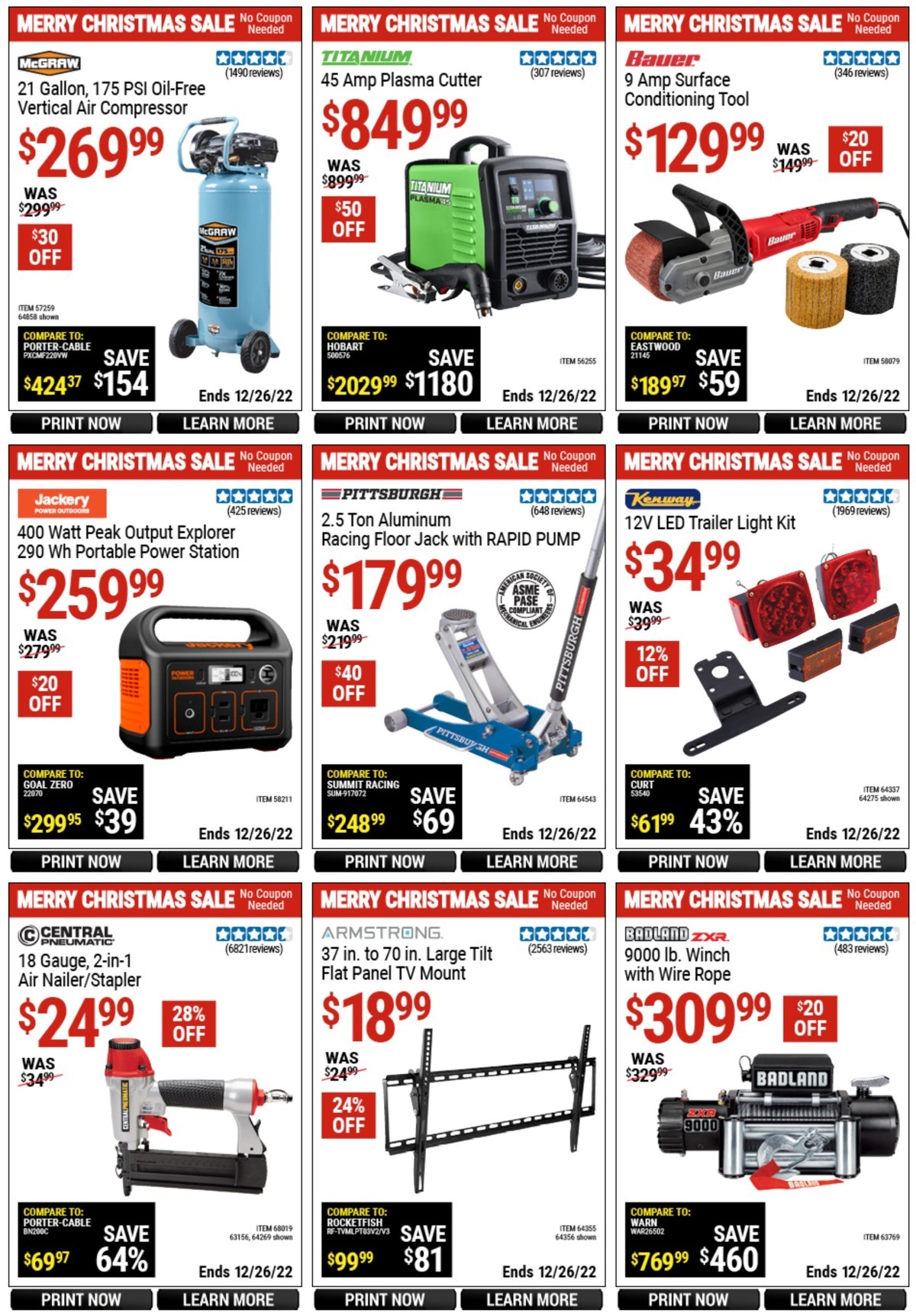 Harbor Freight Tools Weekly Ad from December 12