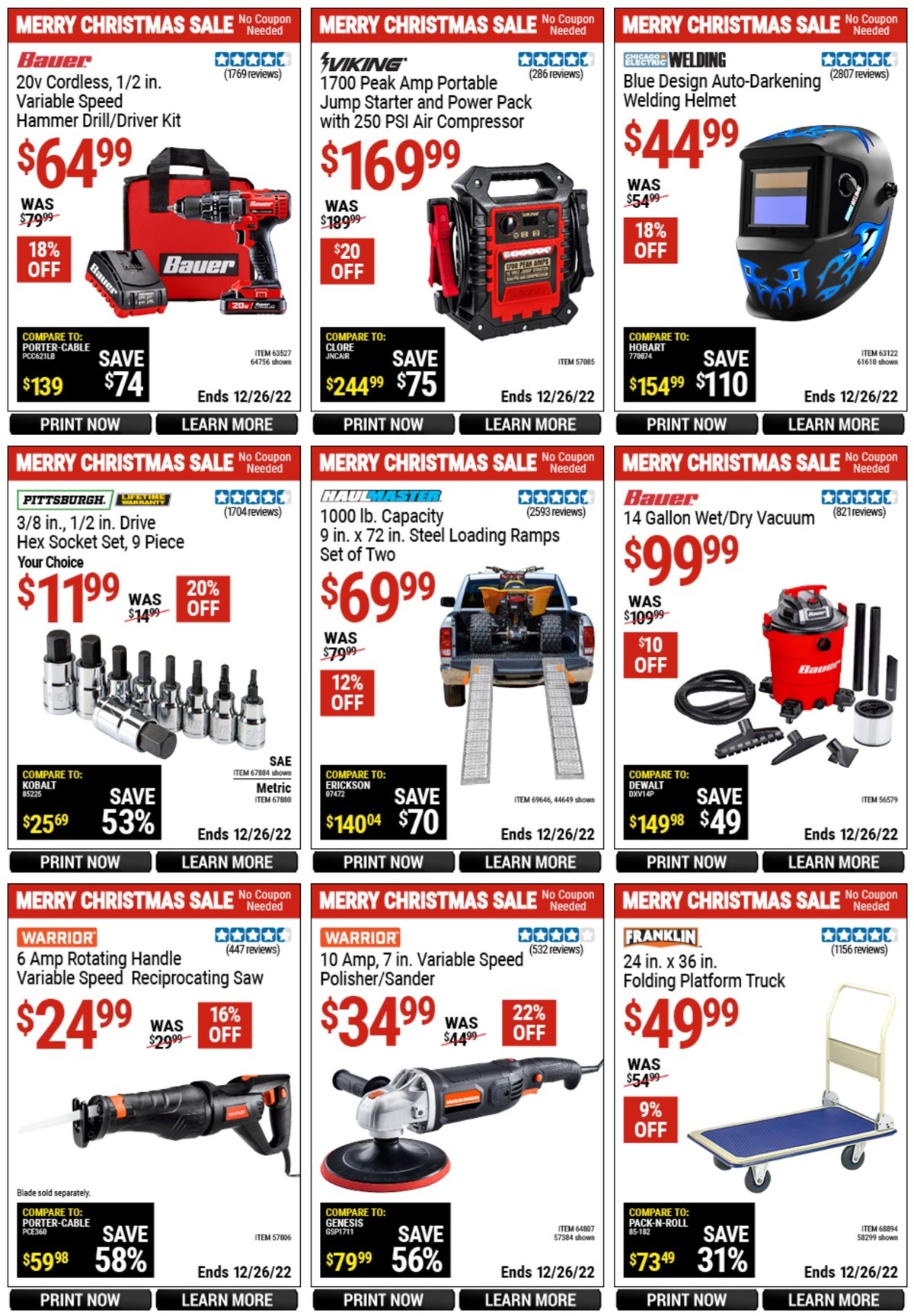 Harbor Freight Tools Weekly Ad from December 12