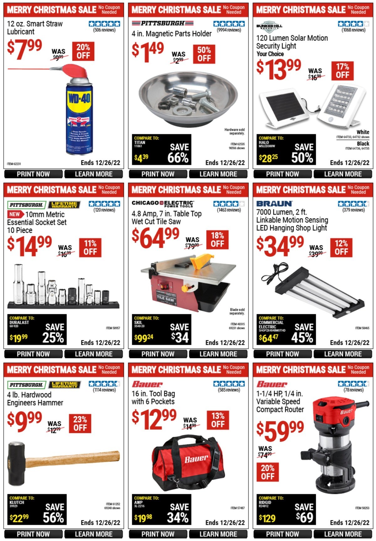 Harbor Freight Tools Weekly Ad from December 12