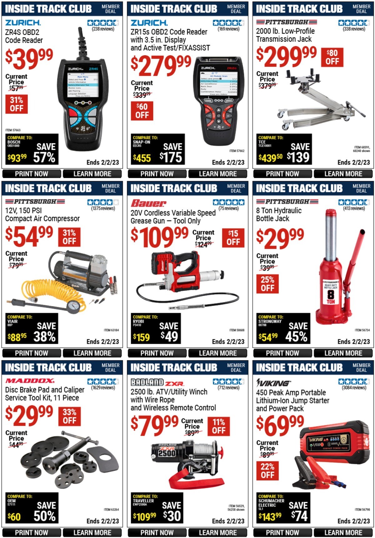 Harbor Freight Tools Inside Track Club Member Deals Weekly Ad from January 6