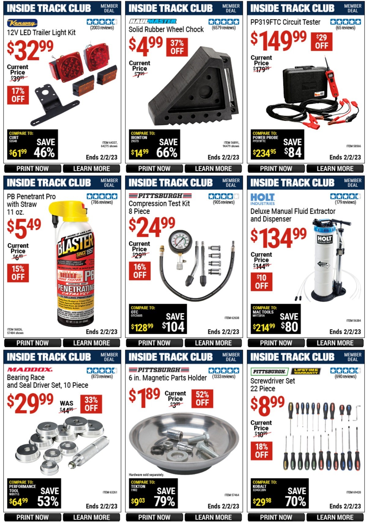 Harbor Freight Tools Inside Track Club Member Deals Weekly Ad from January 6