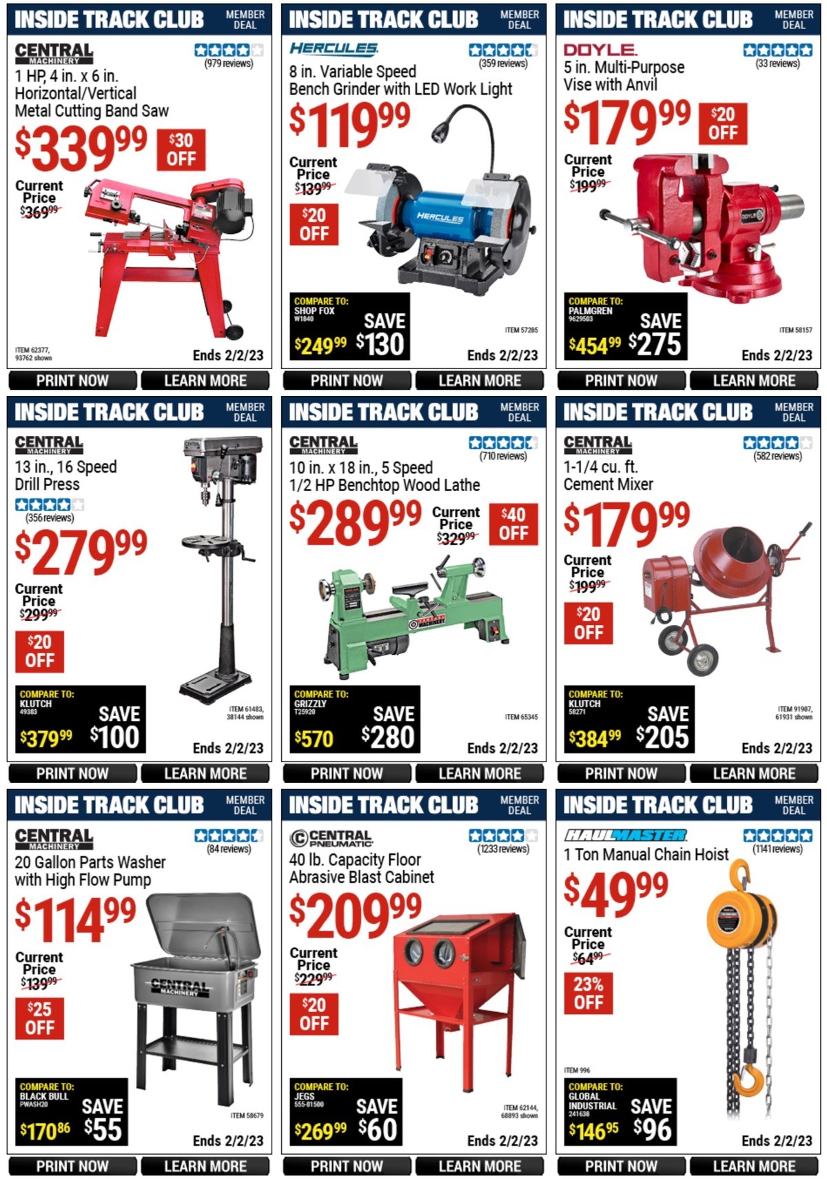 Harbor Freight Tools Inside Track Club Member Deals Weekly Ad from January 6