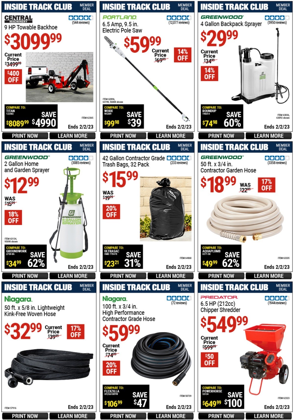 Harbor Freight Tools Inside Track Club Member Deals Weekly Ad from January 6