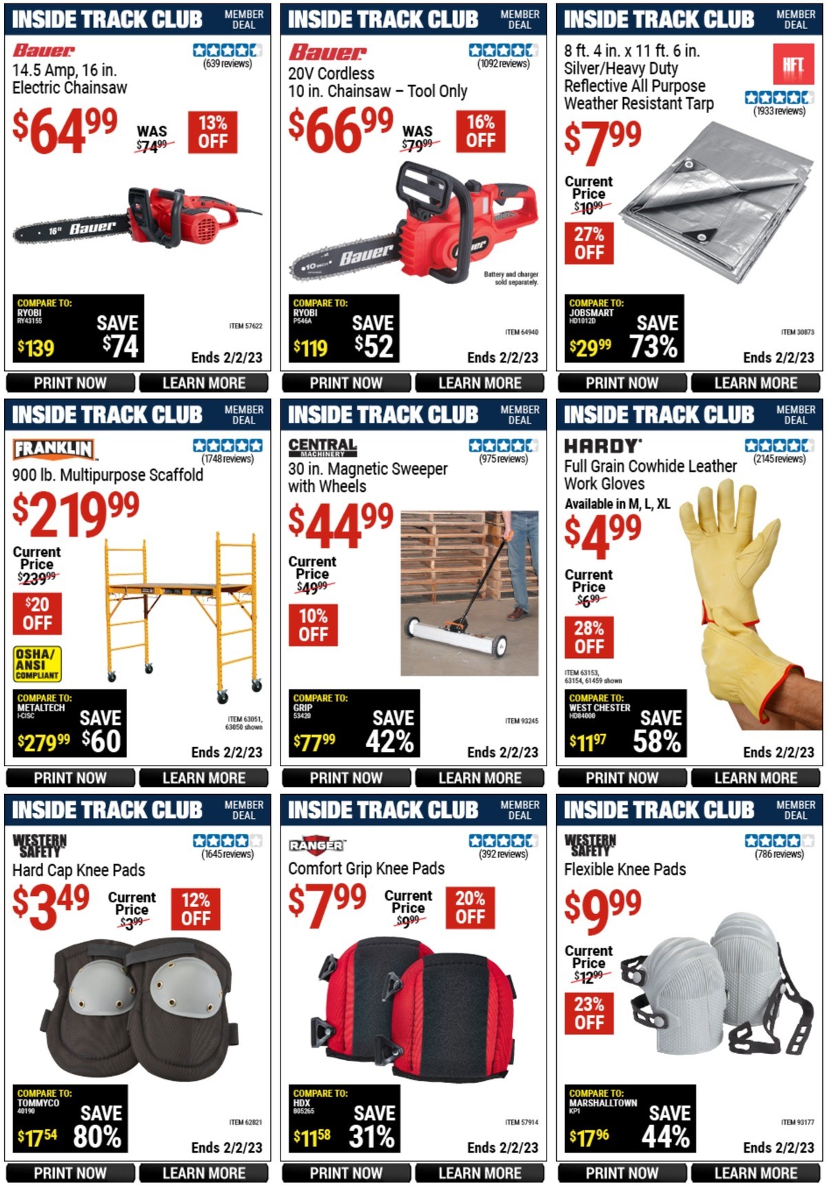 Harbor Freight Tools Inside Track Club Member Deals Weekly Ad from January 6