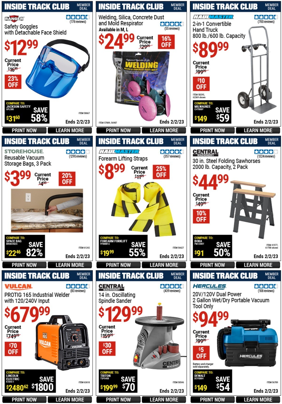 Harbor Freight Tools Inside Track Club Member Deals Weekly Ad from January 6