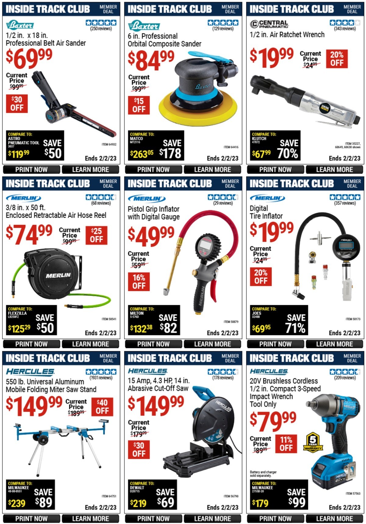 Harbor Freight Tools Inside Track Club Member Deals Weekly Ad from January 6