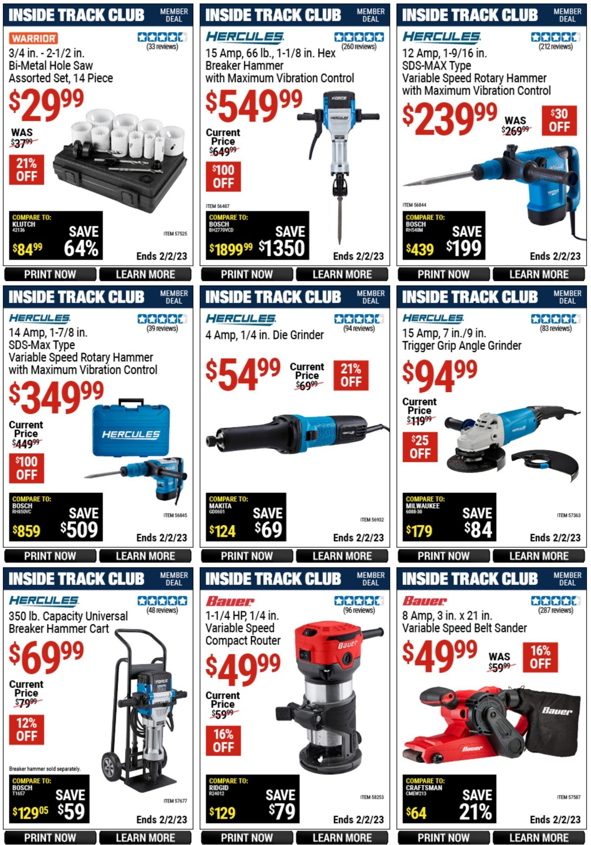 Harbor Freight Tools Inside Track Club Member Deals Weekly Ad from January 6