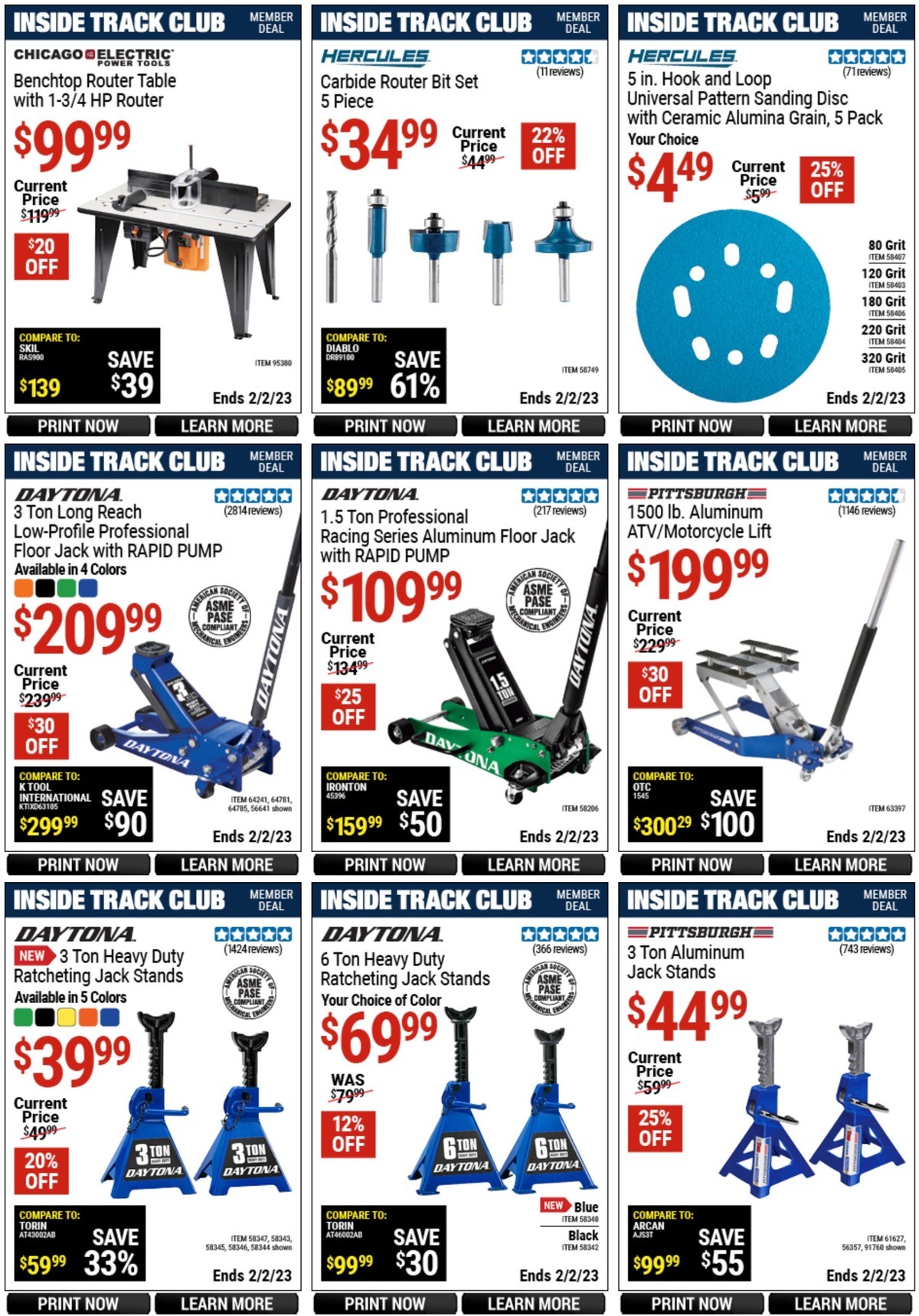 Harbor Freight Tools Inside Track Club Member Deals Weekly Ad from January 6