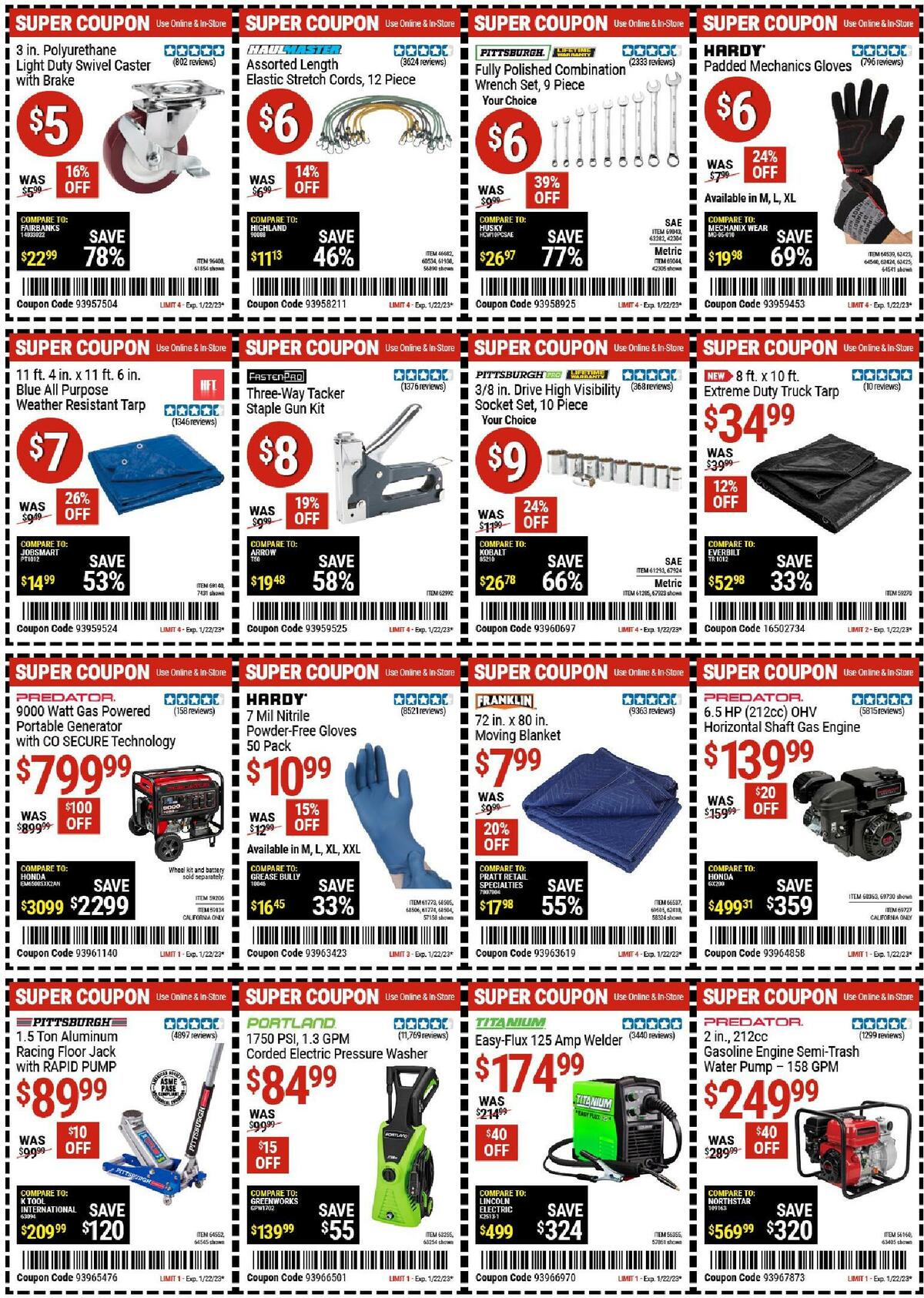 Harbor Freight Tools Weekly Ad from January 9