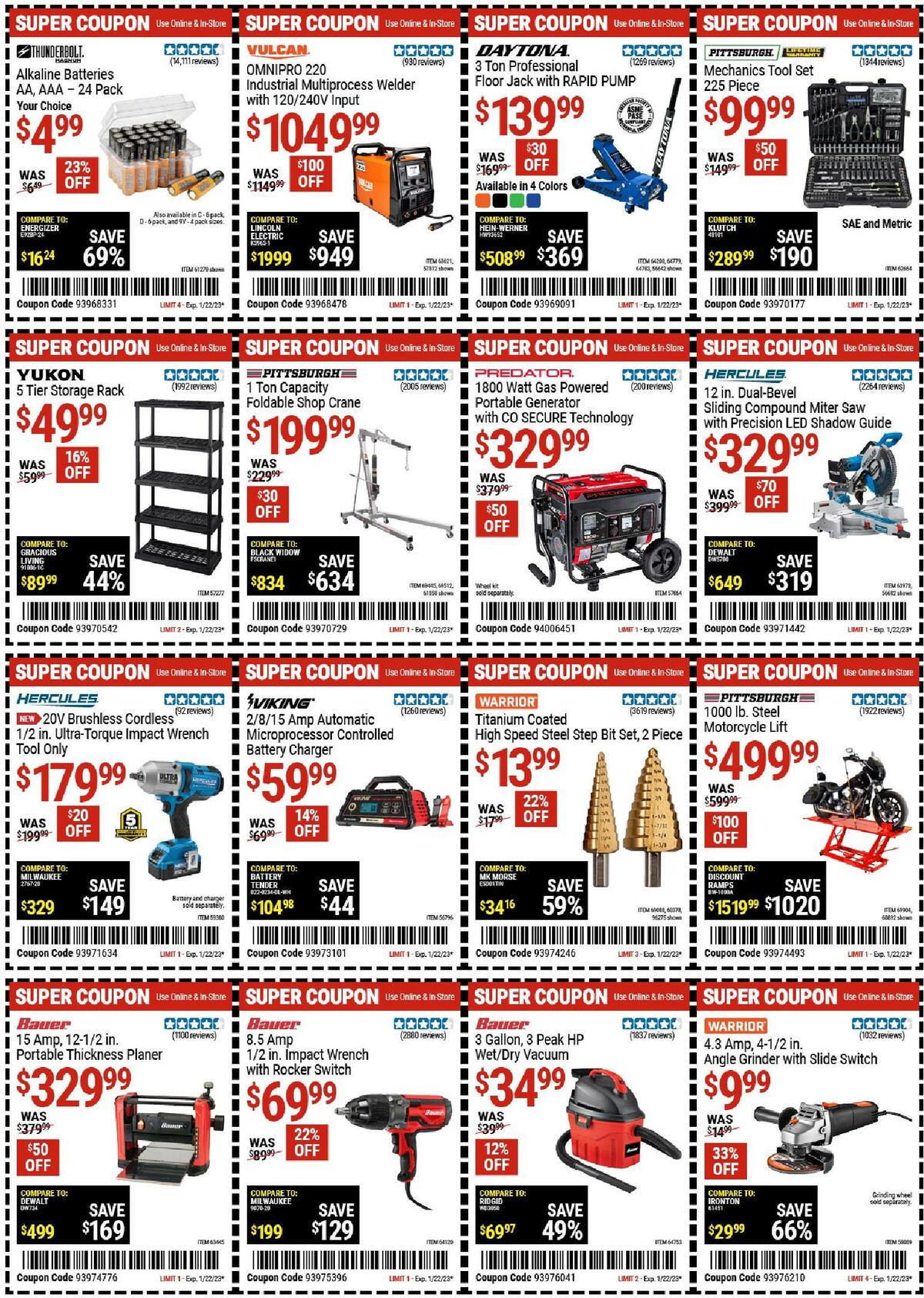 Harbor Freight Tools Weekly Ad from January 9