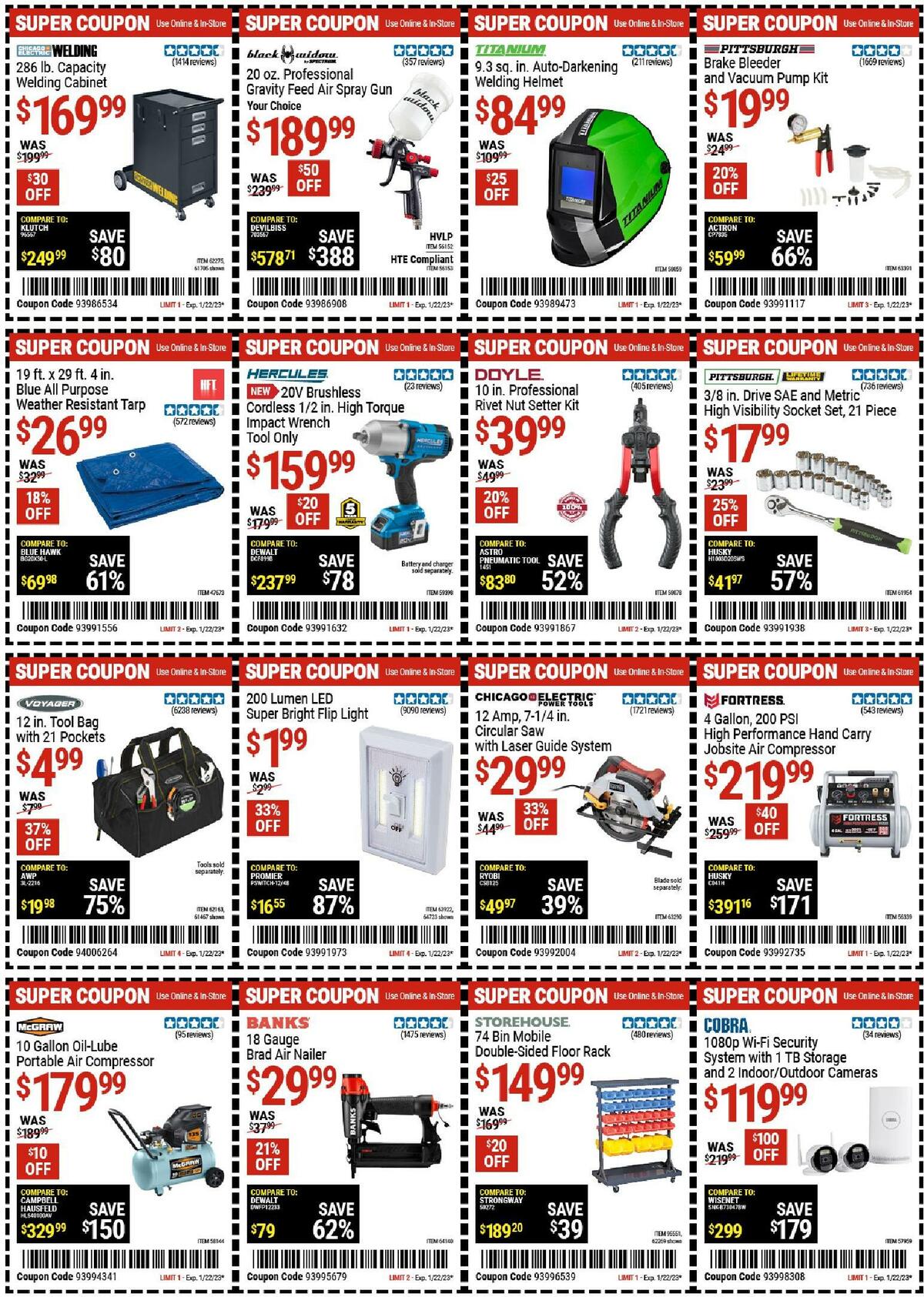 Harbor Freight Tools Weekly Ad from January 9