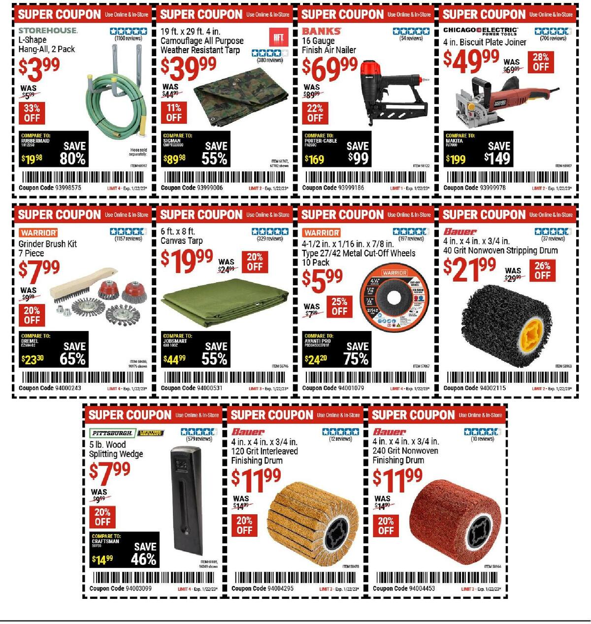 Harbor Freight Tools Weekly Ad from January 9