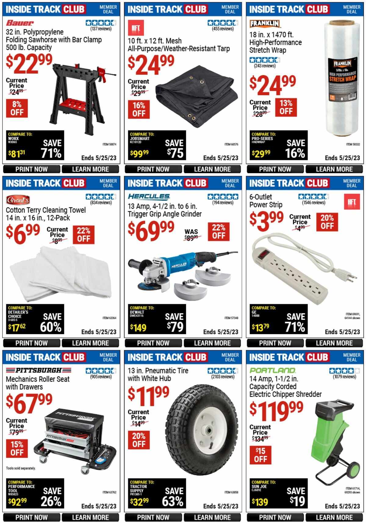 Harbor Freight Tools Inside Track Club Member Deals Weekly Ad from April 28