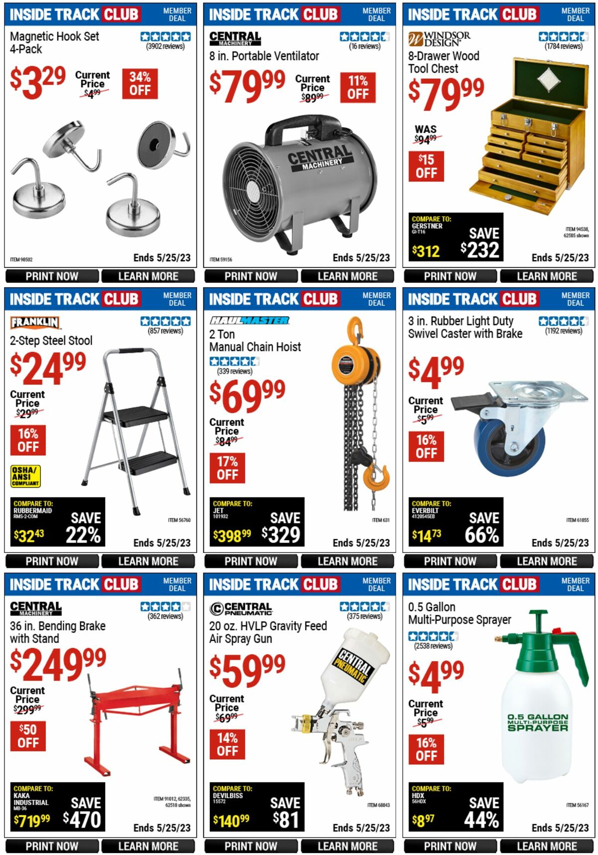 Harbor Freight Tools Inside Track Club Member Deals Weekly Ad from April 28