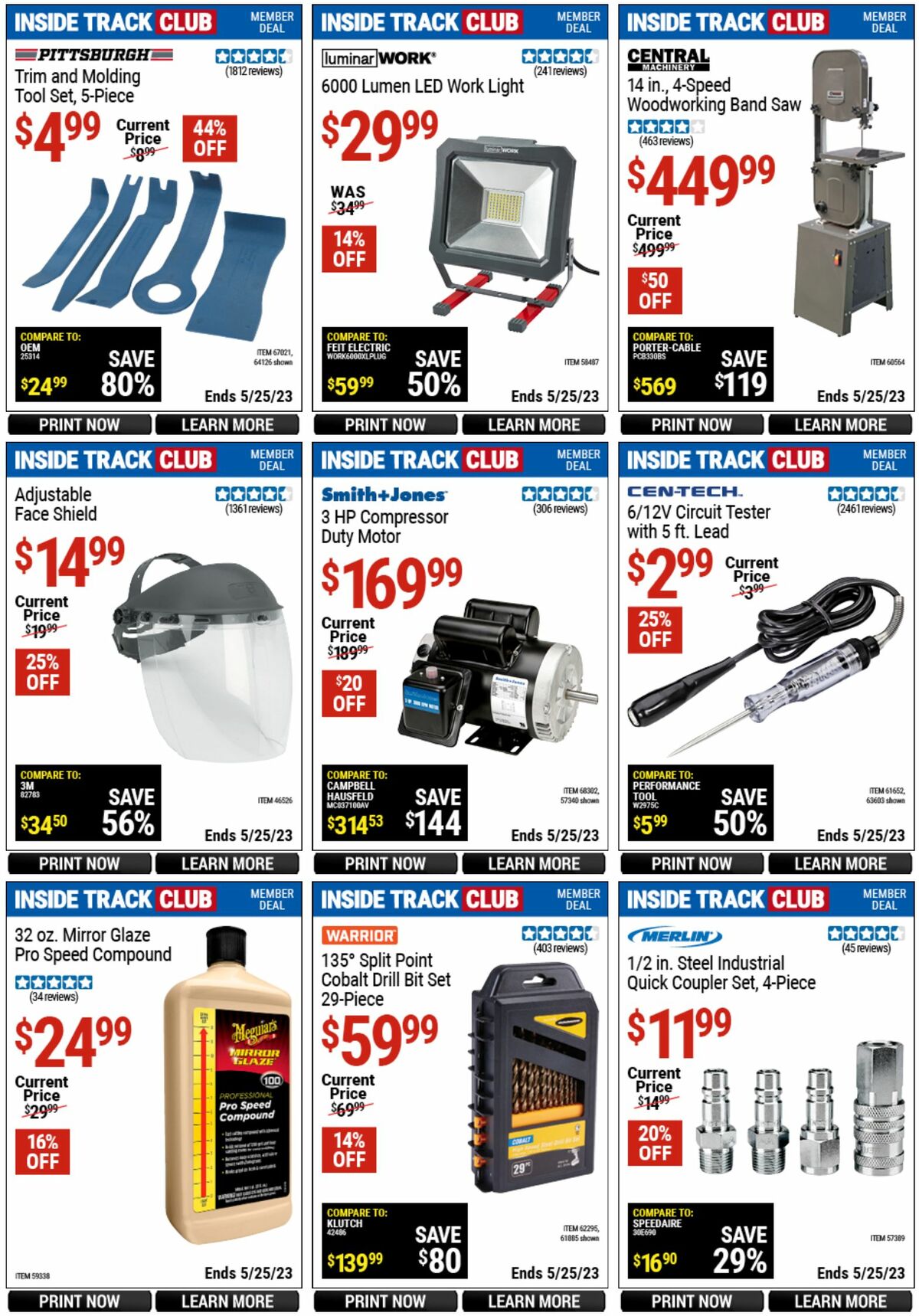 Harbor Freight Tools Inside Track Club Member Deals Weekly Ad from April 28