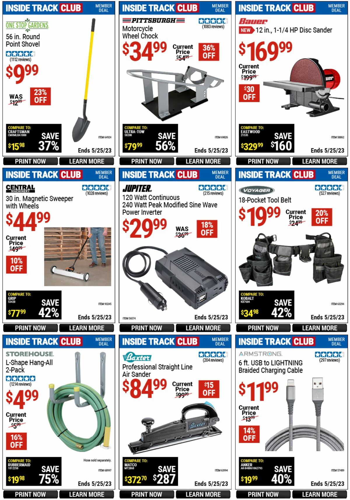 Harbor Freight Tools Inside Track Club Member Deals Weekly Ad from April 28