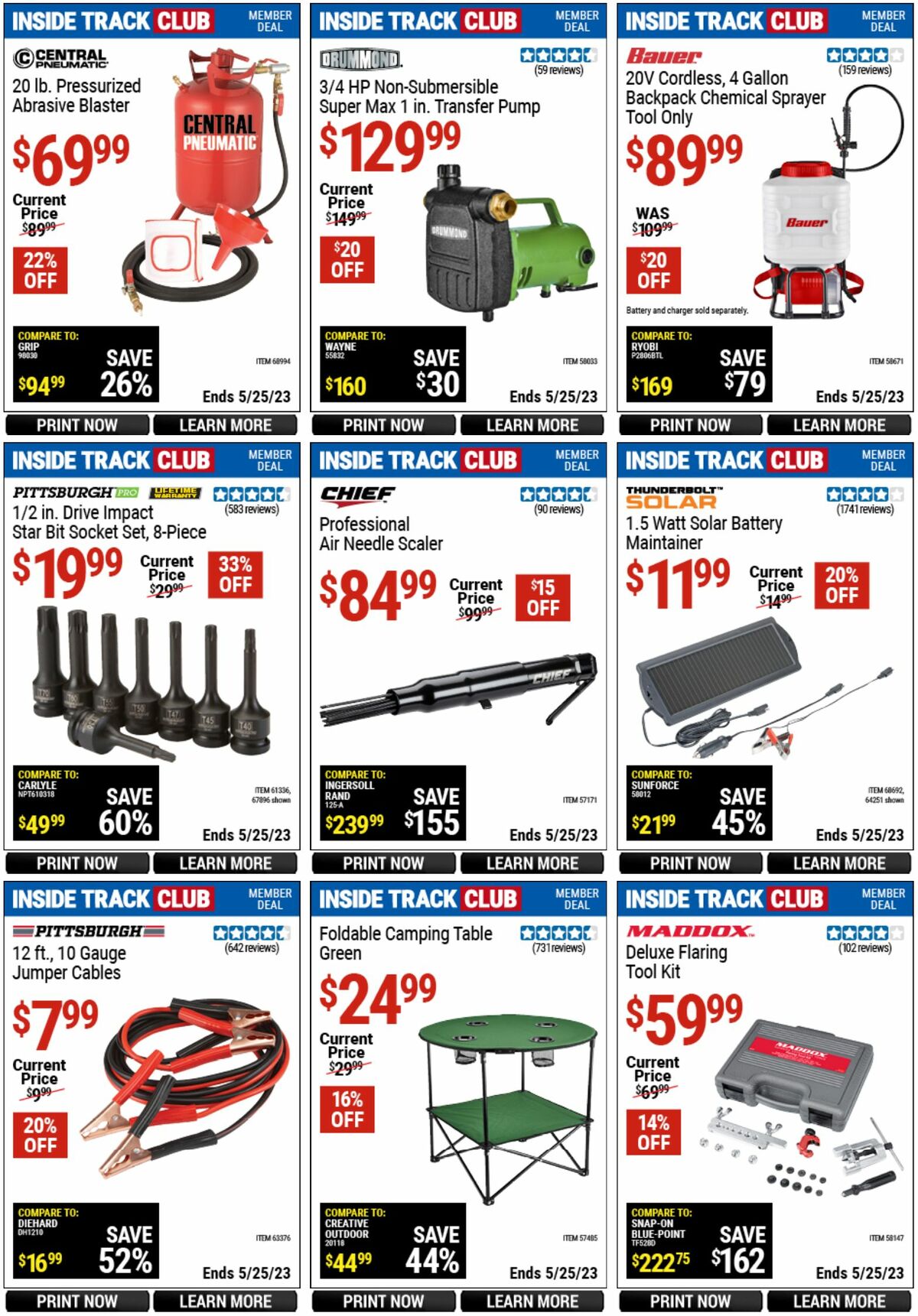 Harbor Freight Tools Inside Track Club Member Deals Weekly Ad from April 28