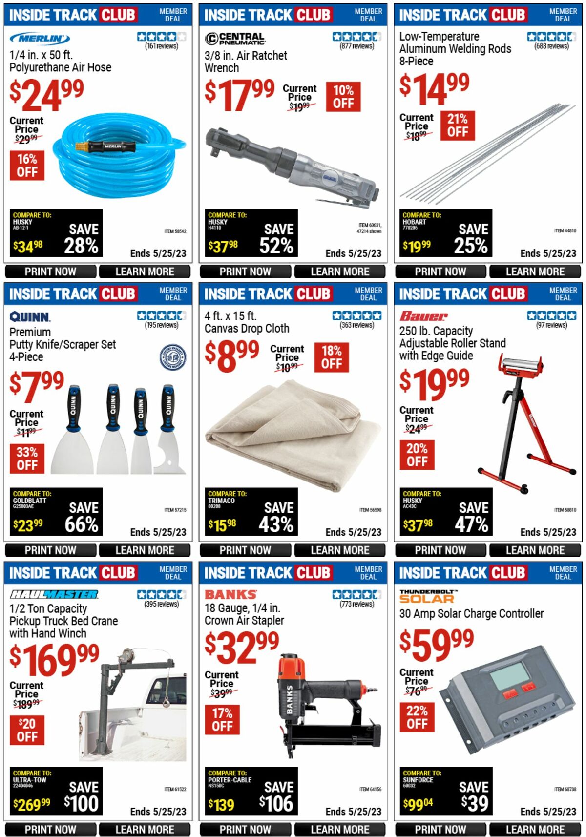 Harbor Freight Tools Inside Track Club Member Deals Weekly Ad from April 28