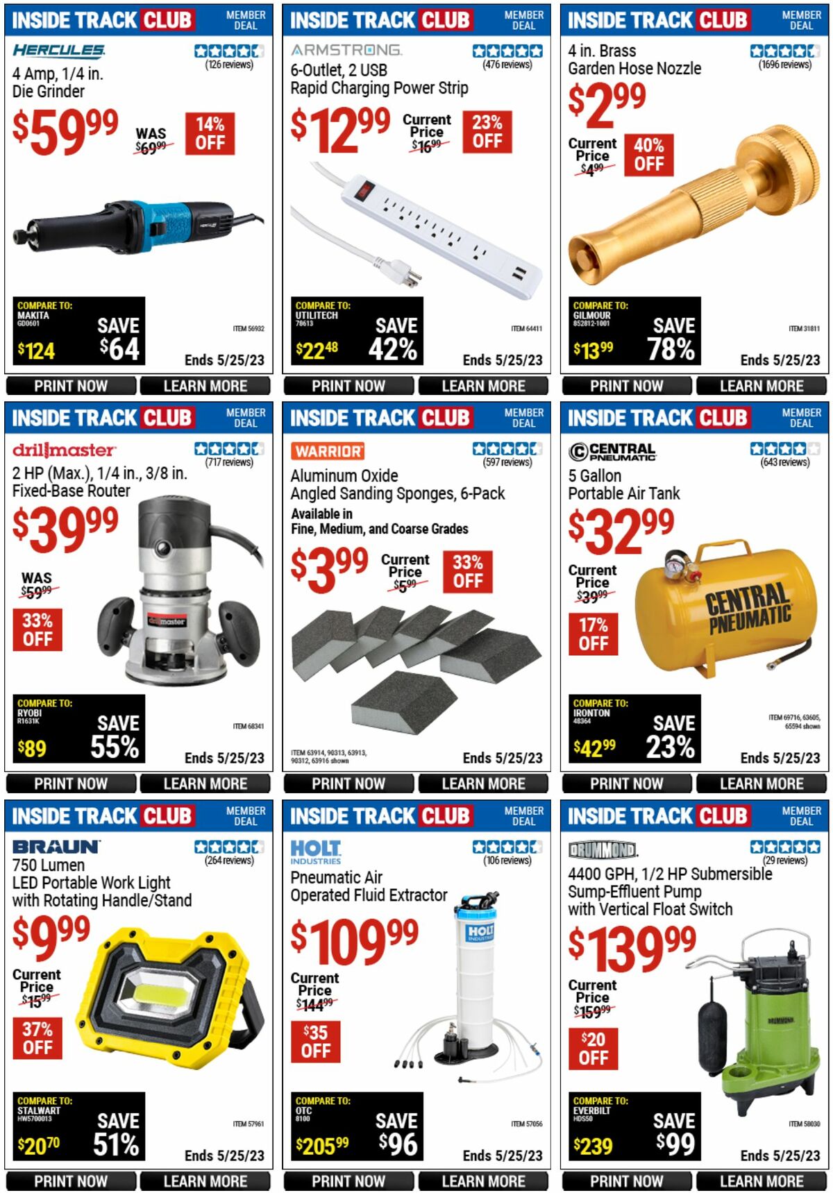 Harbor Freight Tools Inside Track Club Member Deals Weekly Ad from April 28