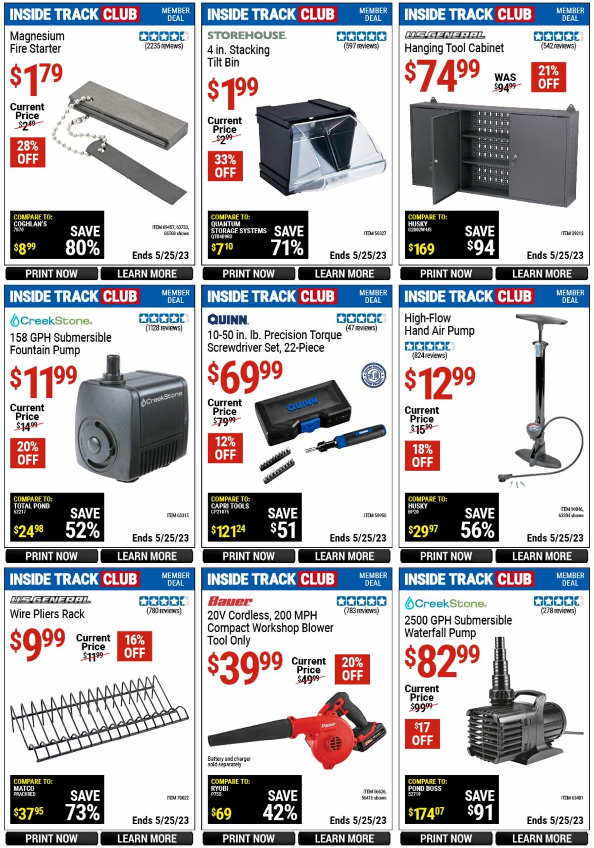 Harbor Freight Tools Inside Track Club Member Deals Weekly Ad from April 28