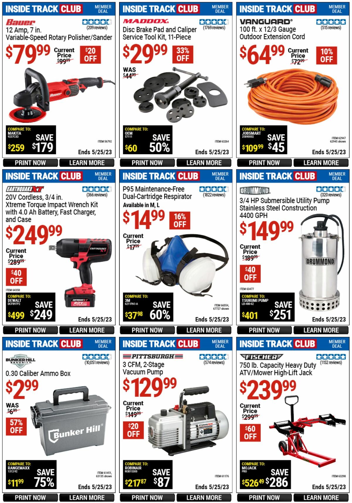 Harbor Freight Tools Inside Track Club Member Deals Weekly Ad from April 28