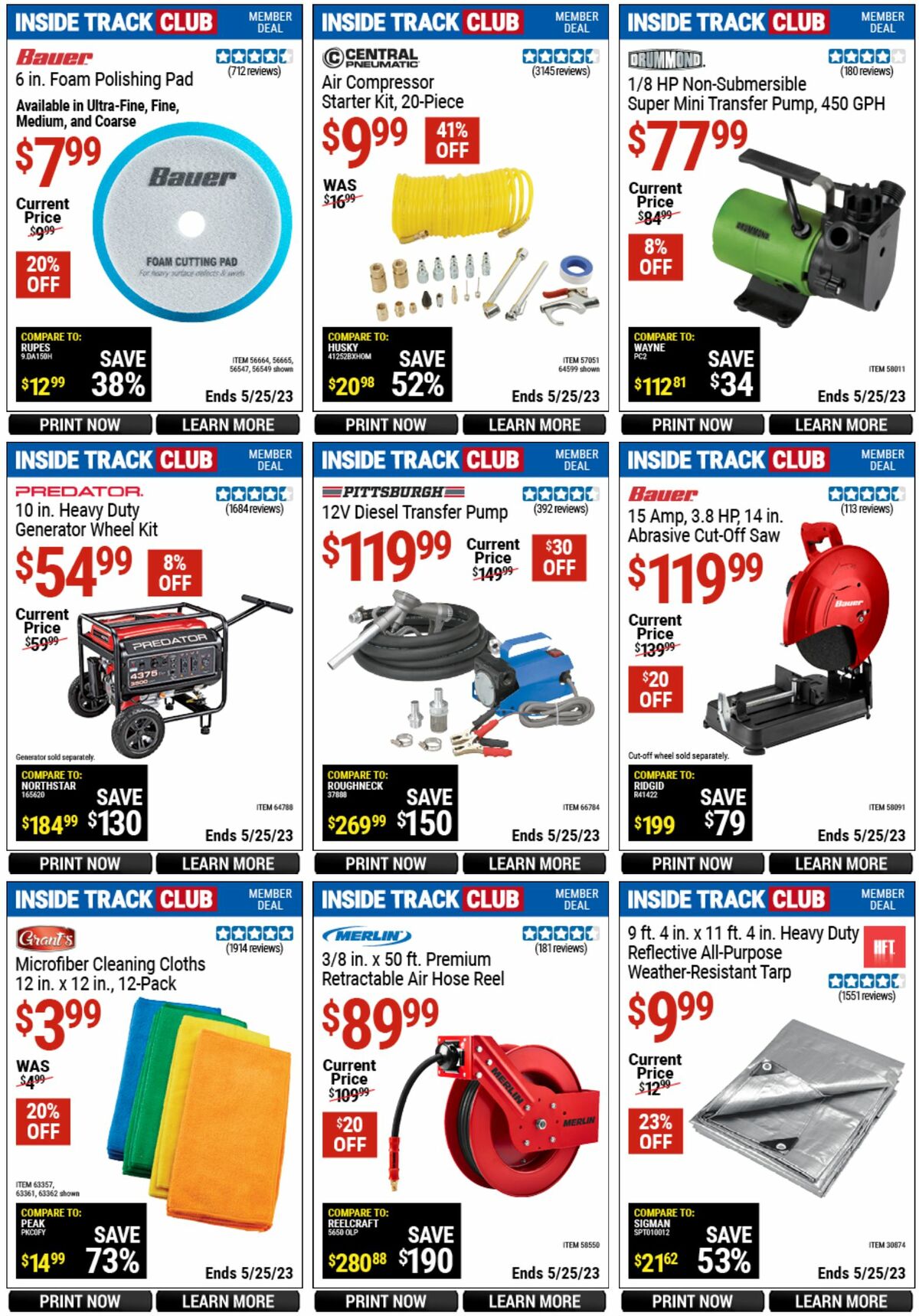 Harbor Freight Tools Inside Track Club Member Deals Weekly Ad from April 28