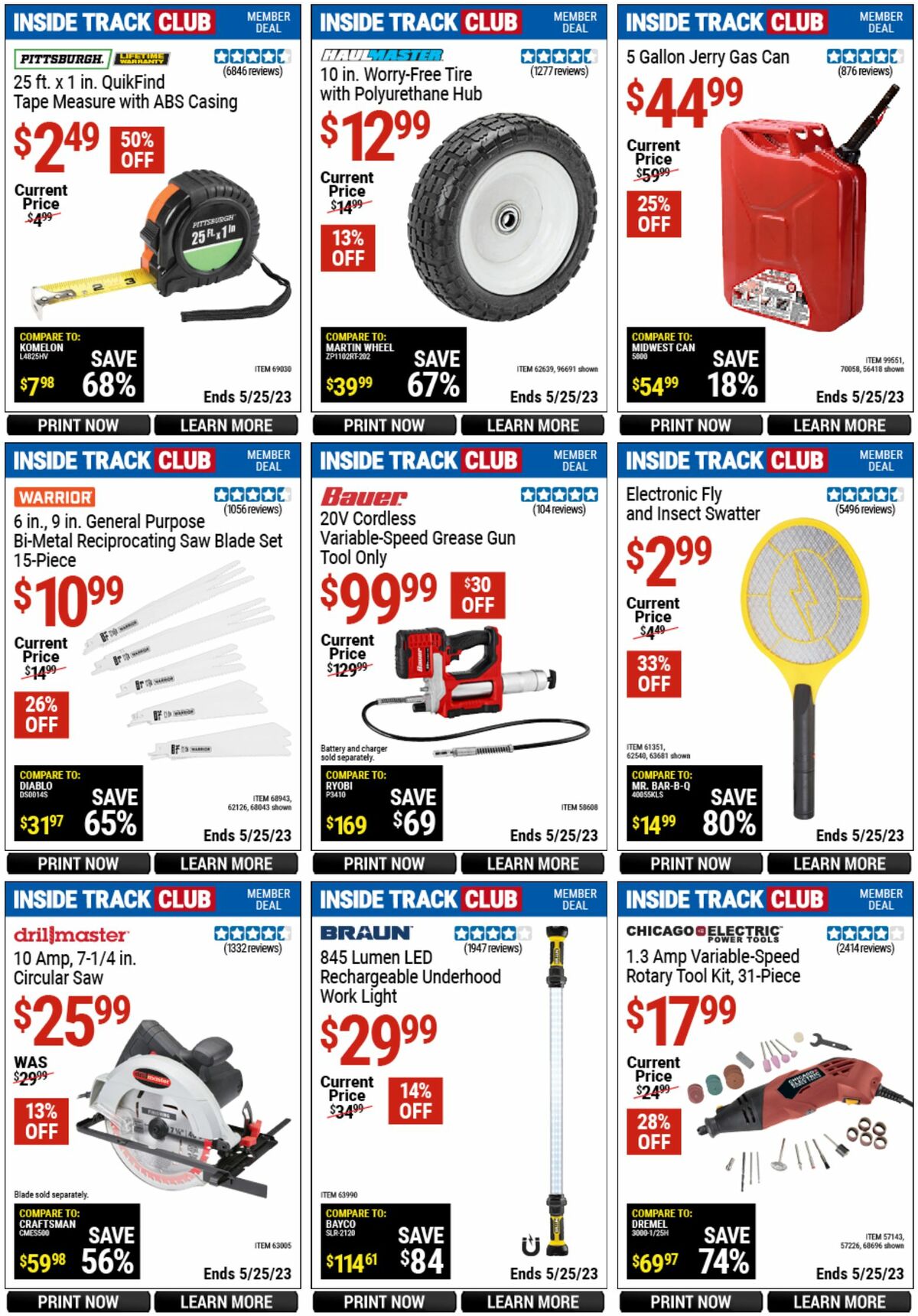 Harbor Freight Tools Inside Track Club Member Deals Weekly Ad from April 28