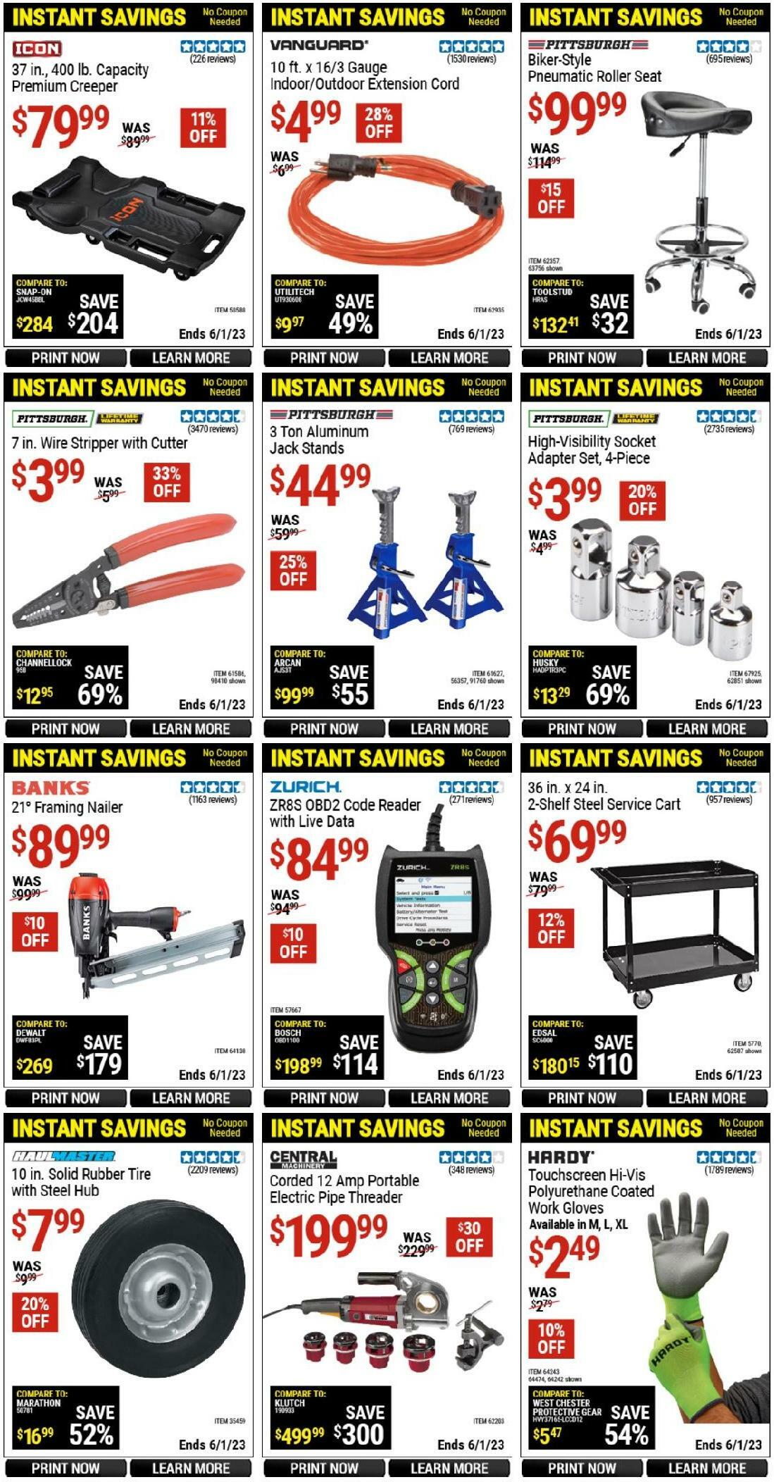 Harbor Freight Tools Instant Savings Weekly Ad from May 9