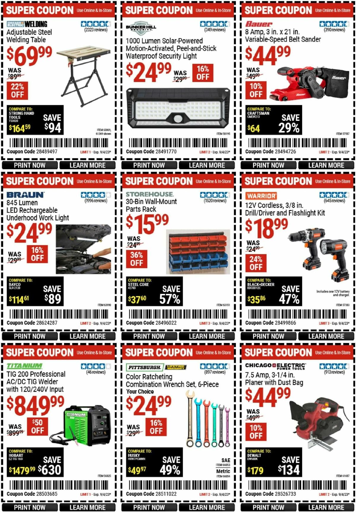 Harbor Freight Tools Weekly Ad from August 21