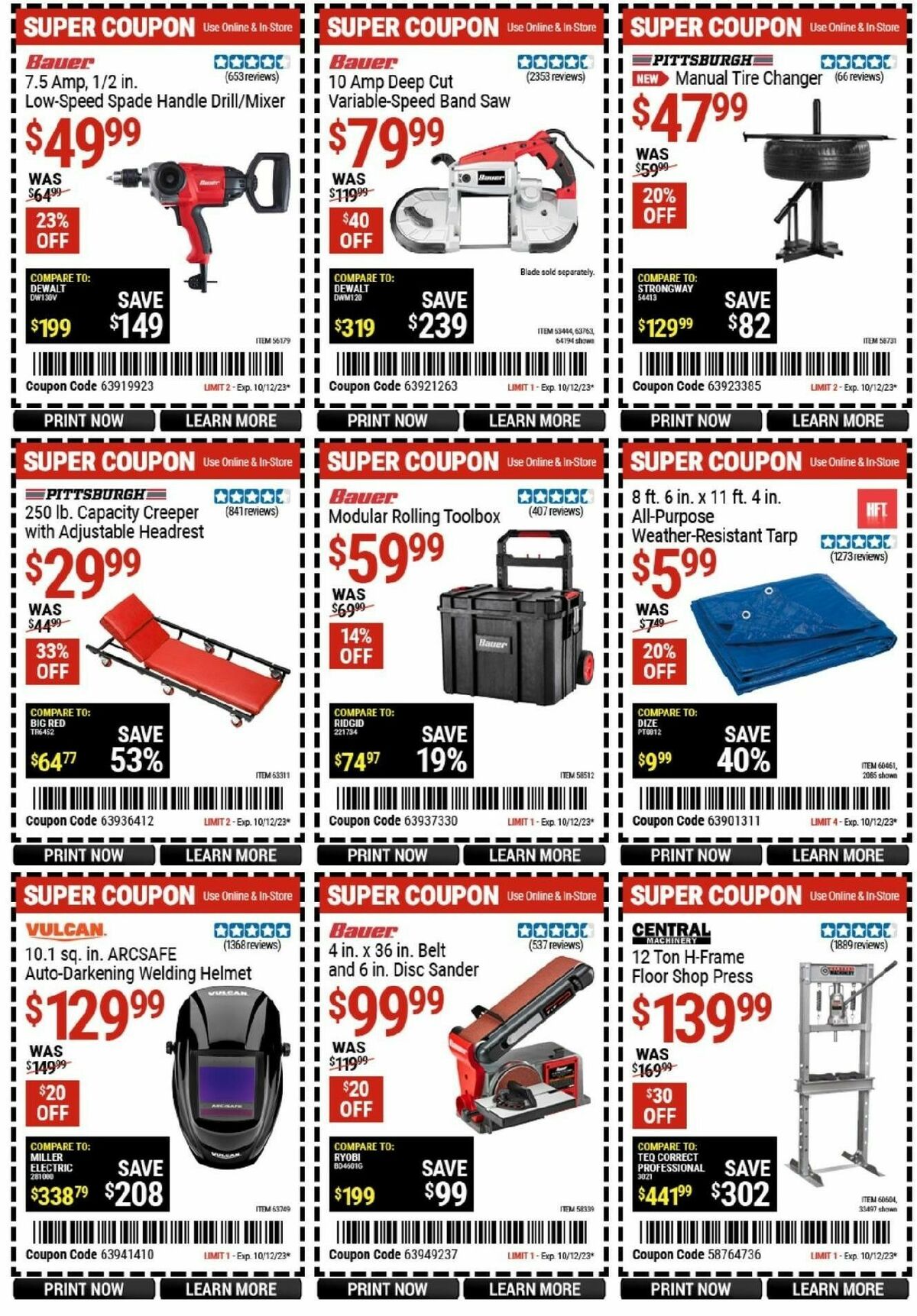 Harbor Freight Tools Weekly Ad from October 2