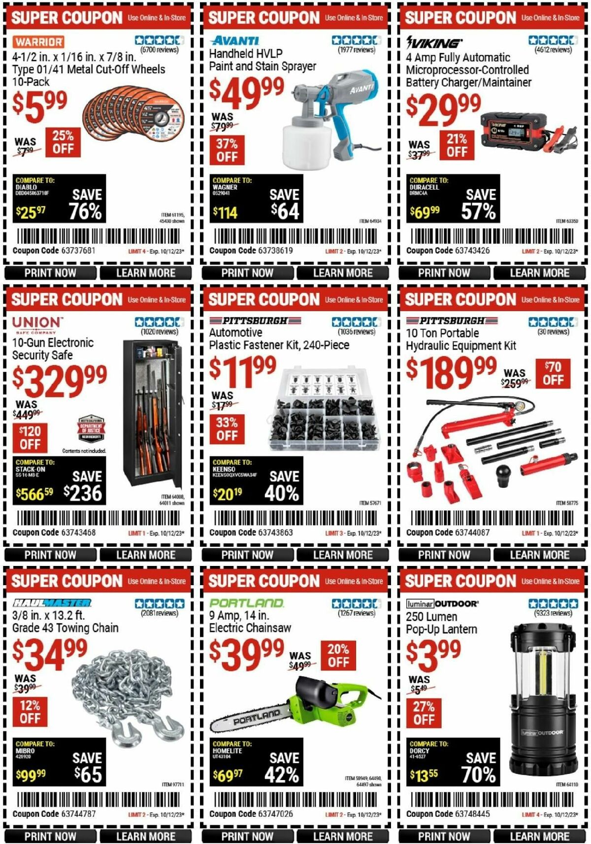 Harbor Freight Tools Weekly Ad from October 2