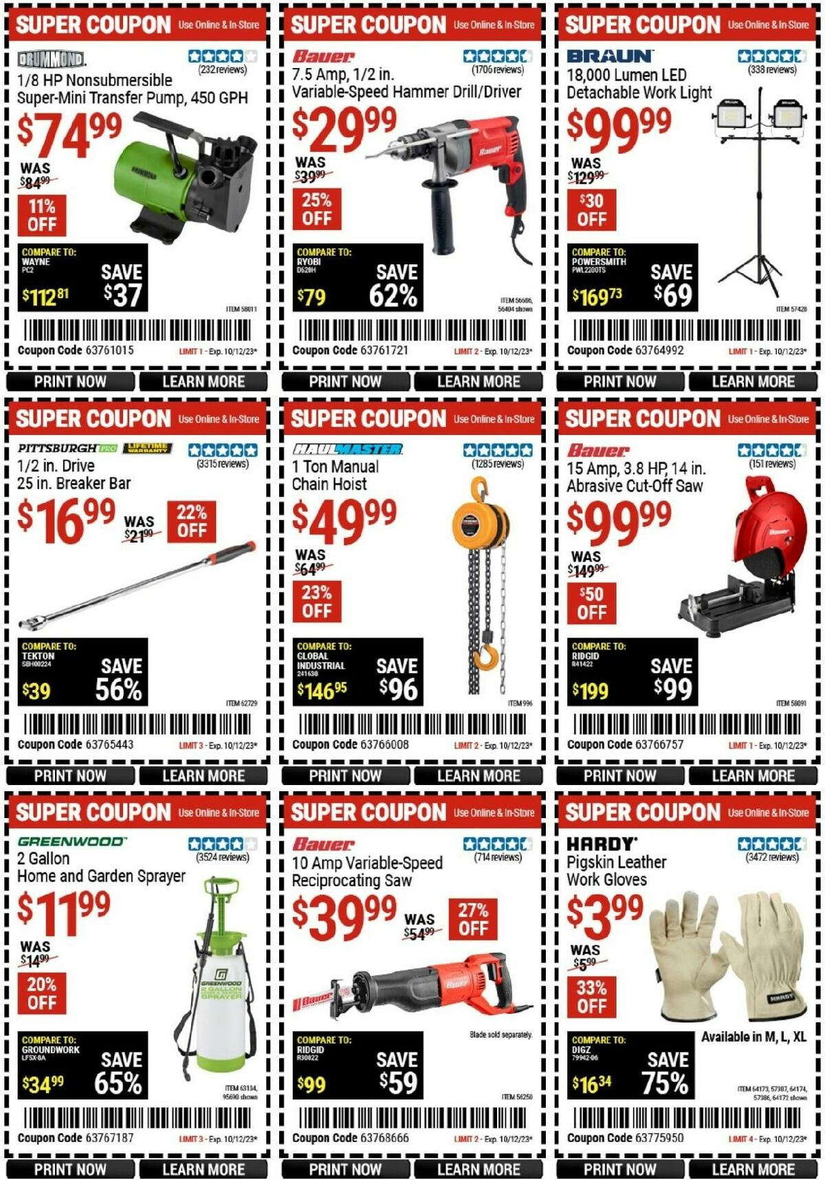 Harbor Freight Tools Weekly Ad from October 2