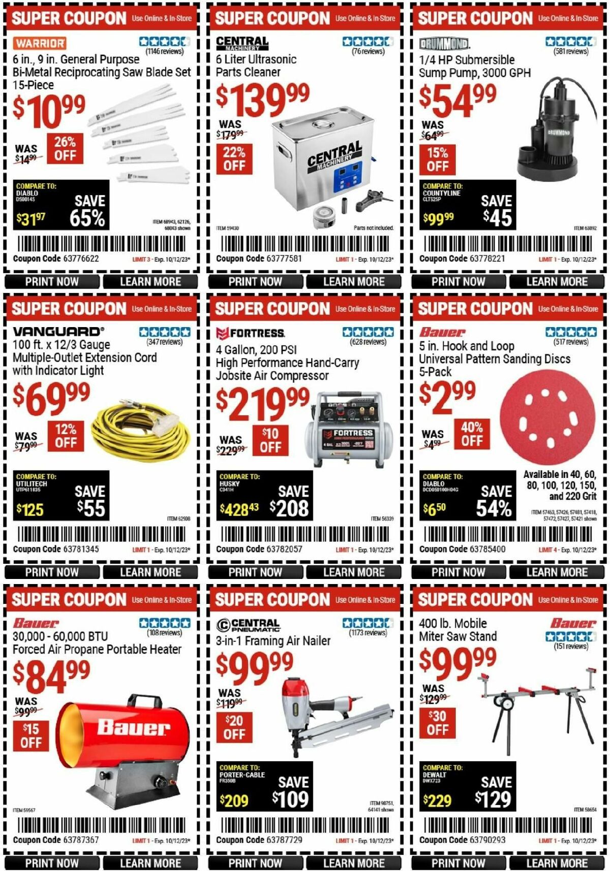 Harbor Freight Tools Weekly Ad from October 2