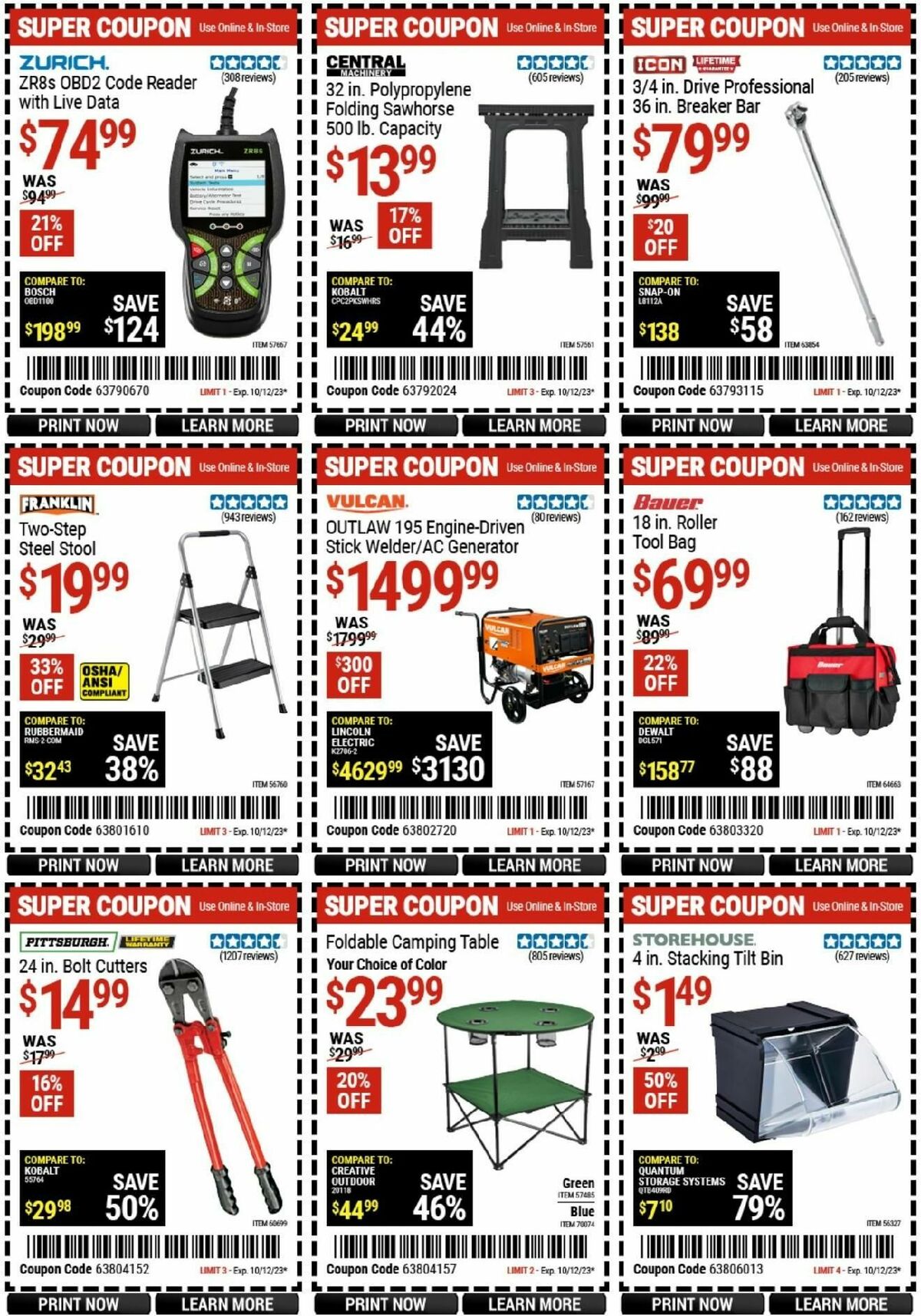 Harbor Freight Tools Weekly Ad from October 2