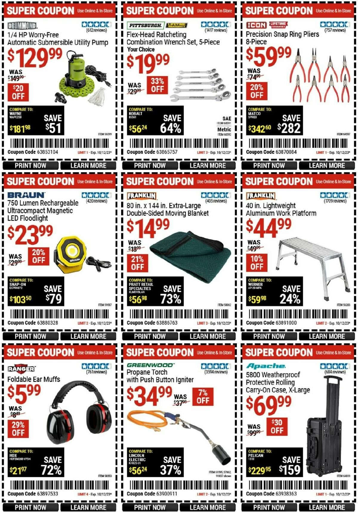 Harbor Freight Tools Weekly Ad from October 2