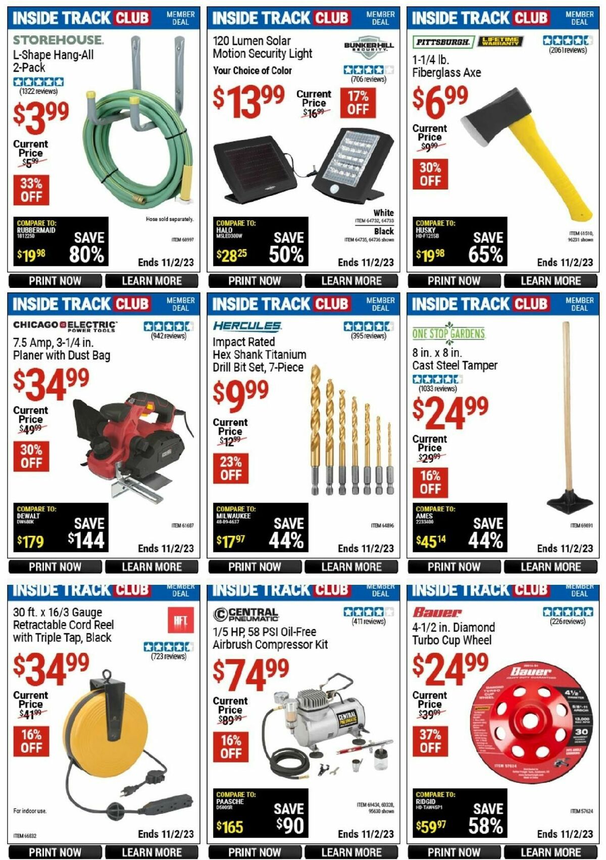 Harbor Freight Tools Inside Track Club Member Deals Weekly Ad from October 14