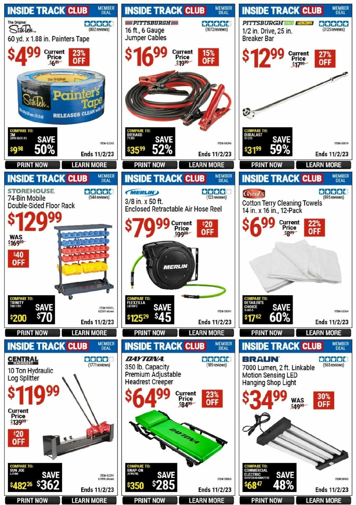 Harbor Freight Tools Inside Track Club Member Deals Weekly Ad from October 14